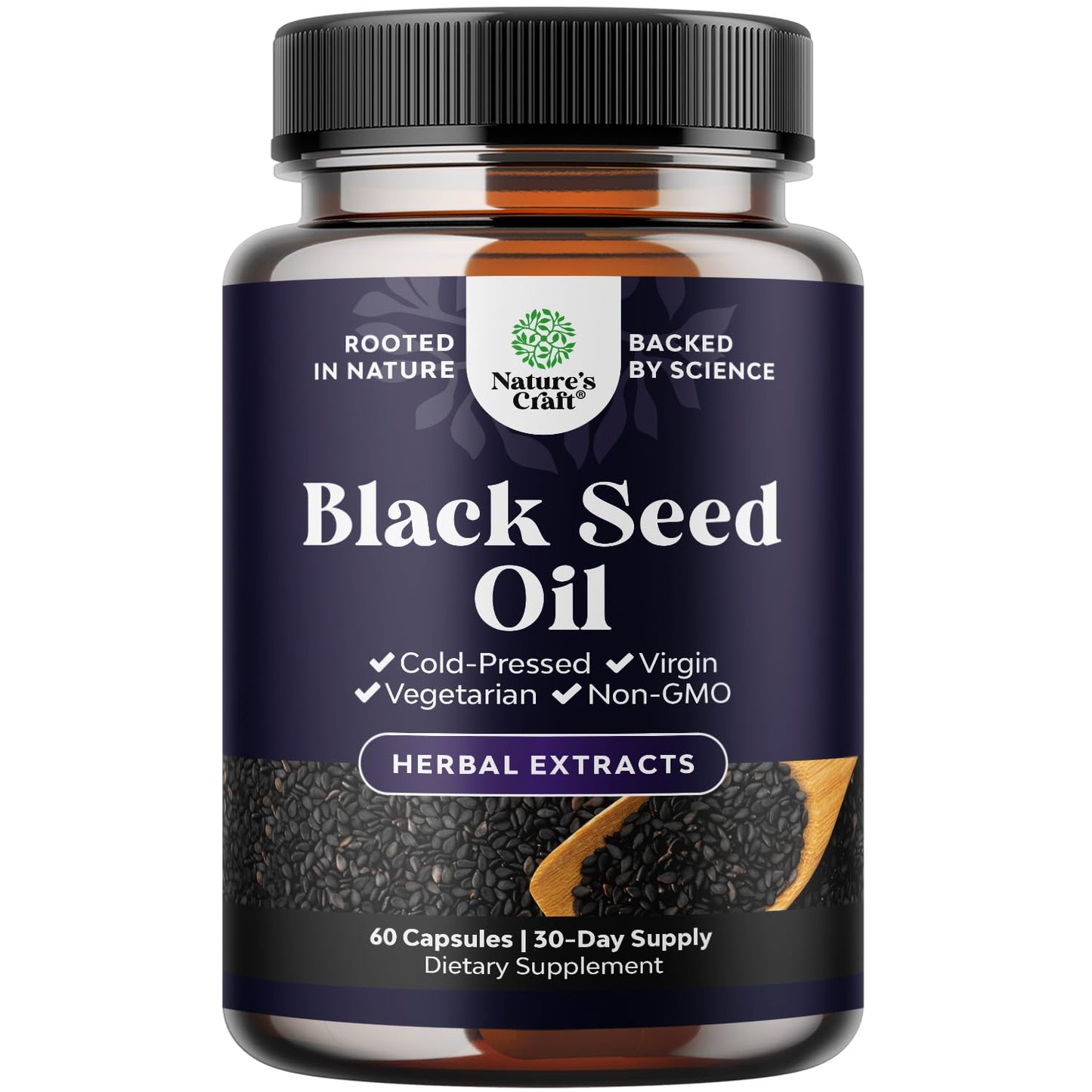 Natures Craft Vegan Black Seed Oil Capsules, 60 Count