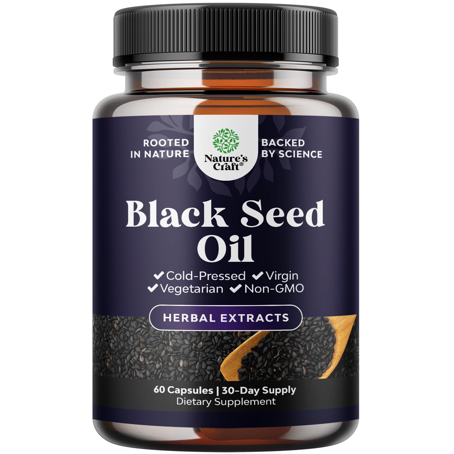 Natures Craft Vegan Black Seed Oil Capsules, 60 Count