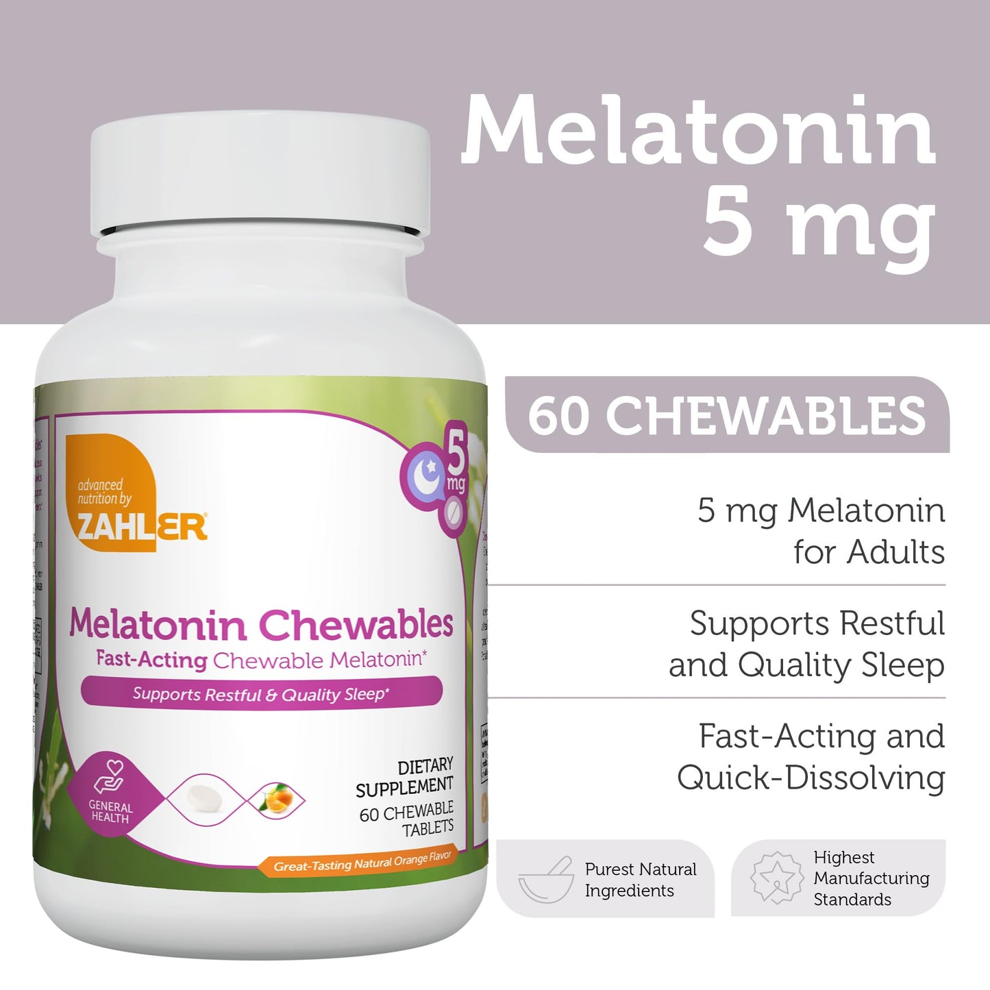 Zahler Melatonin 5mg Tablets, 60 Tablets