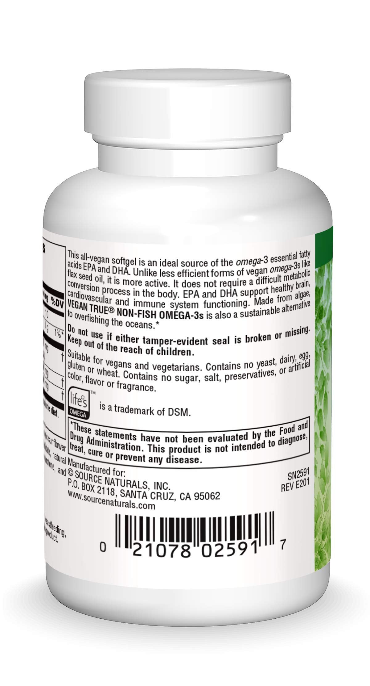 Source Naturals Vegan True Non-Fish Omega-3s EPA-DHA Softgels 30 Count
