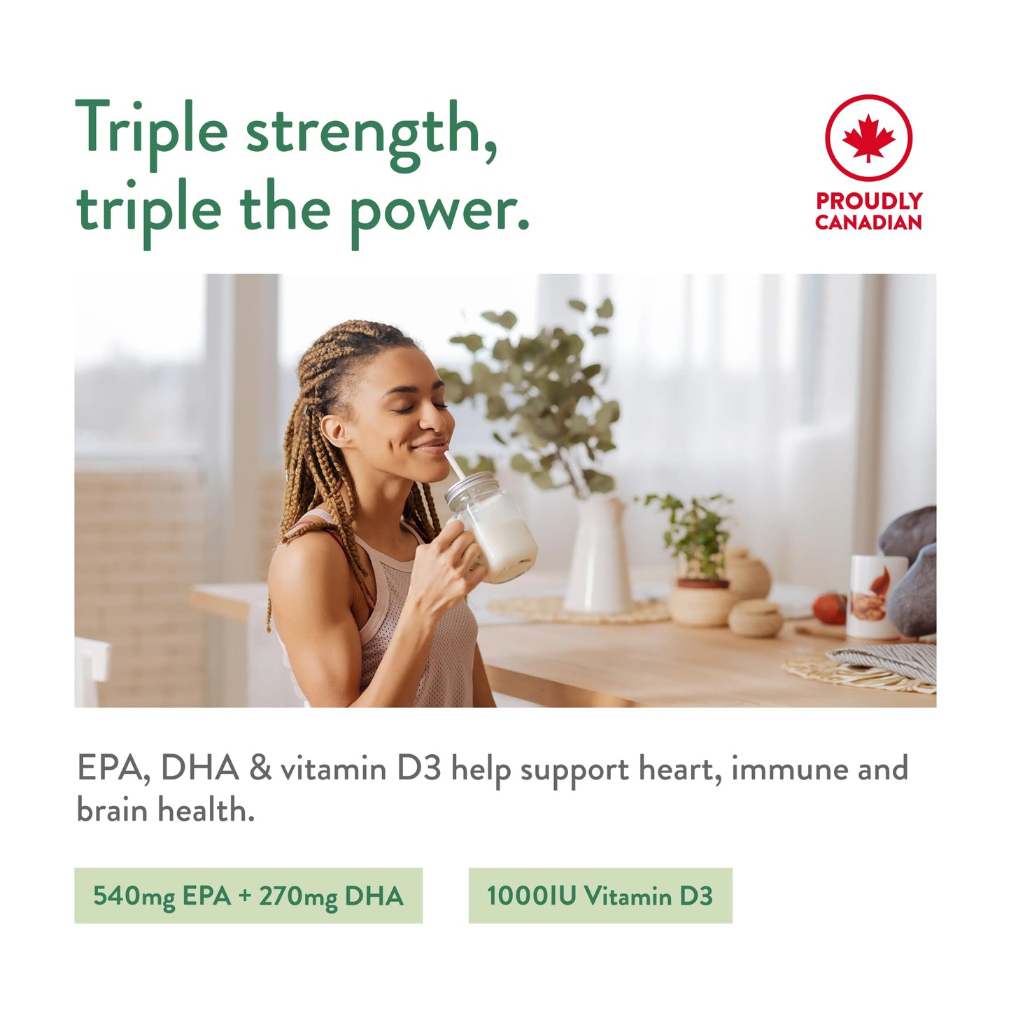 Genuine Health Triple Strength D3 Omega3 Capsules, 60 Capsules