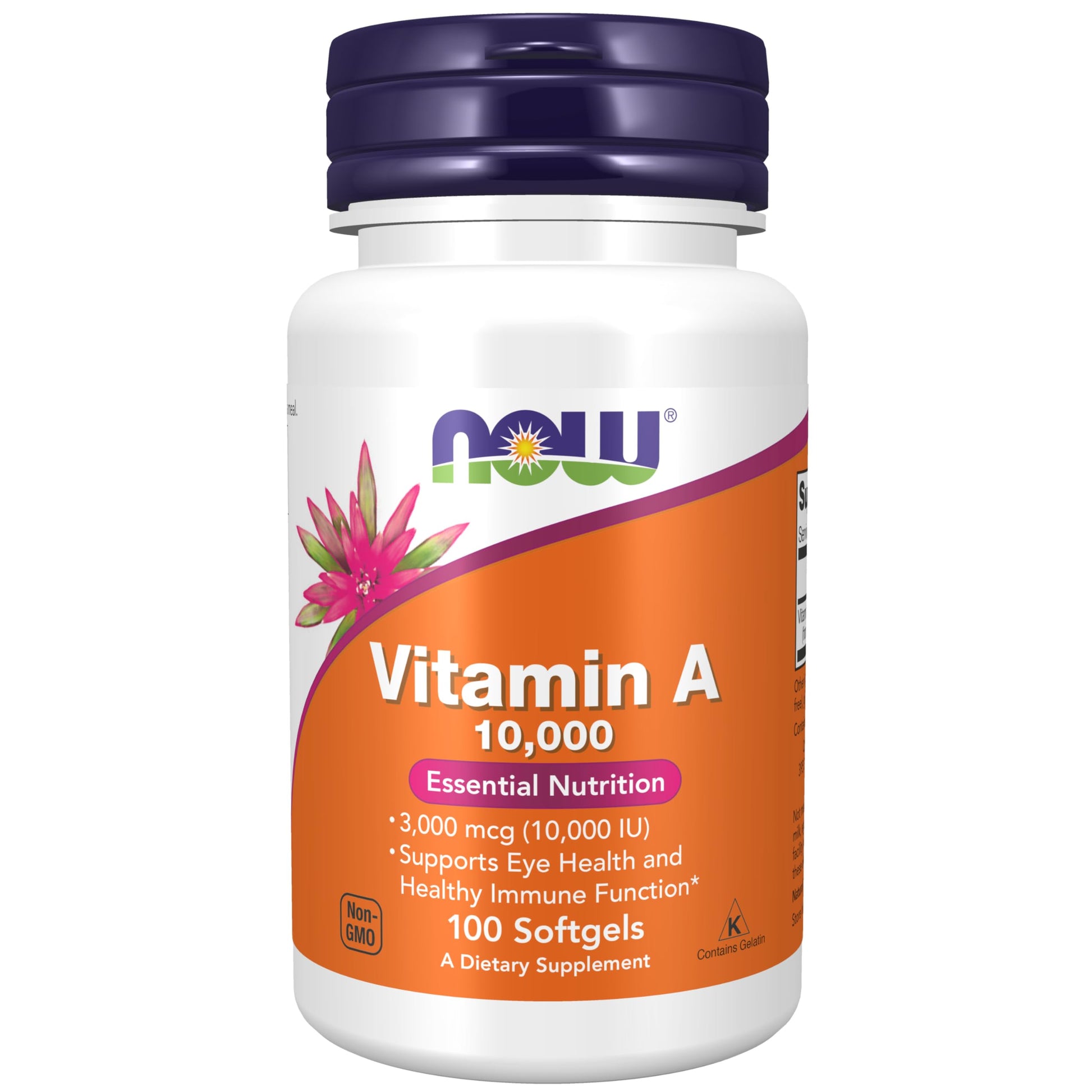 NOW Foods Vitamin A 10,000 IU Softgels, 100 Count