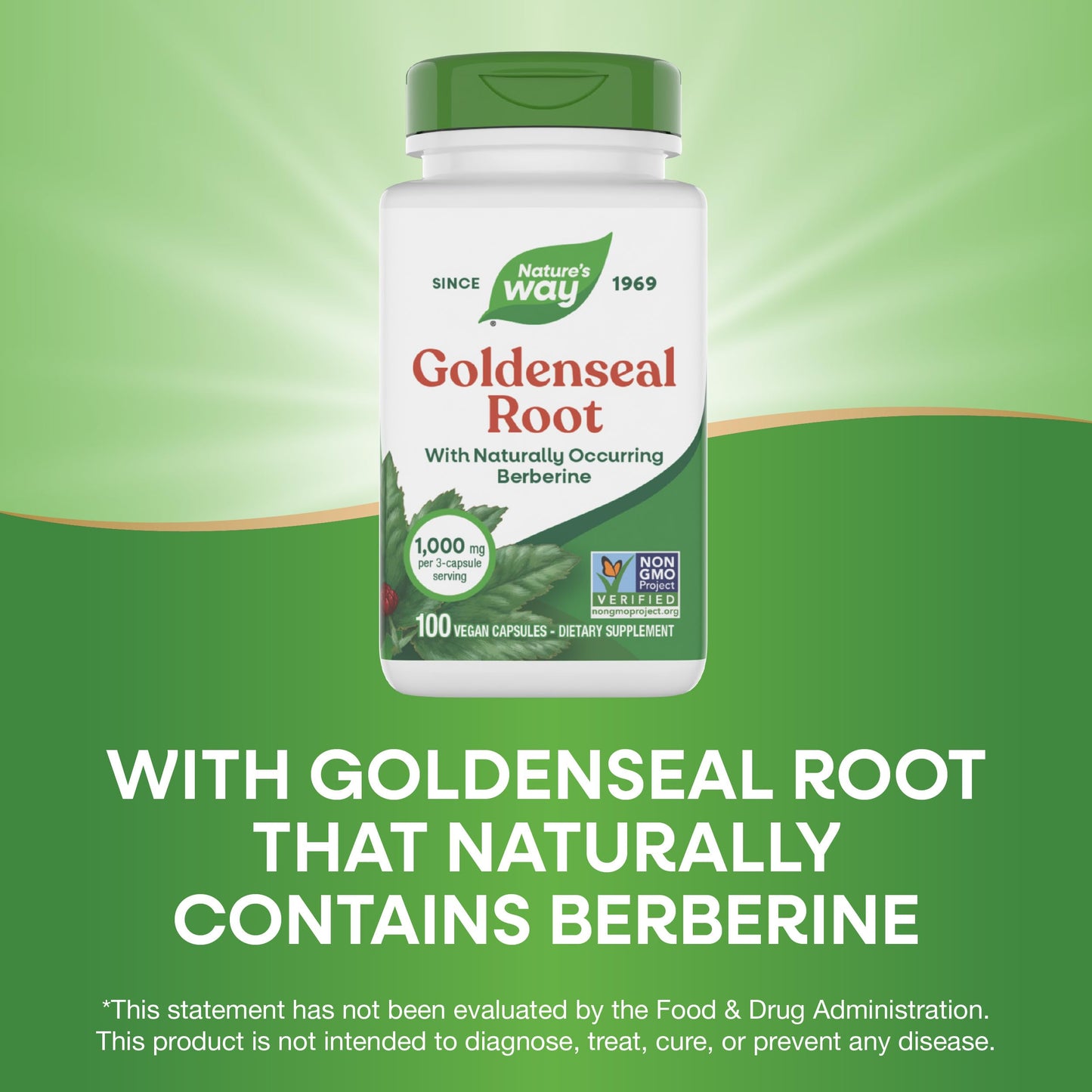 Nature's Way Goldenseal Root Capsule, 100 Count