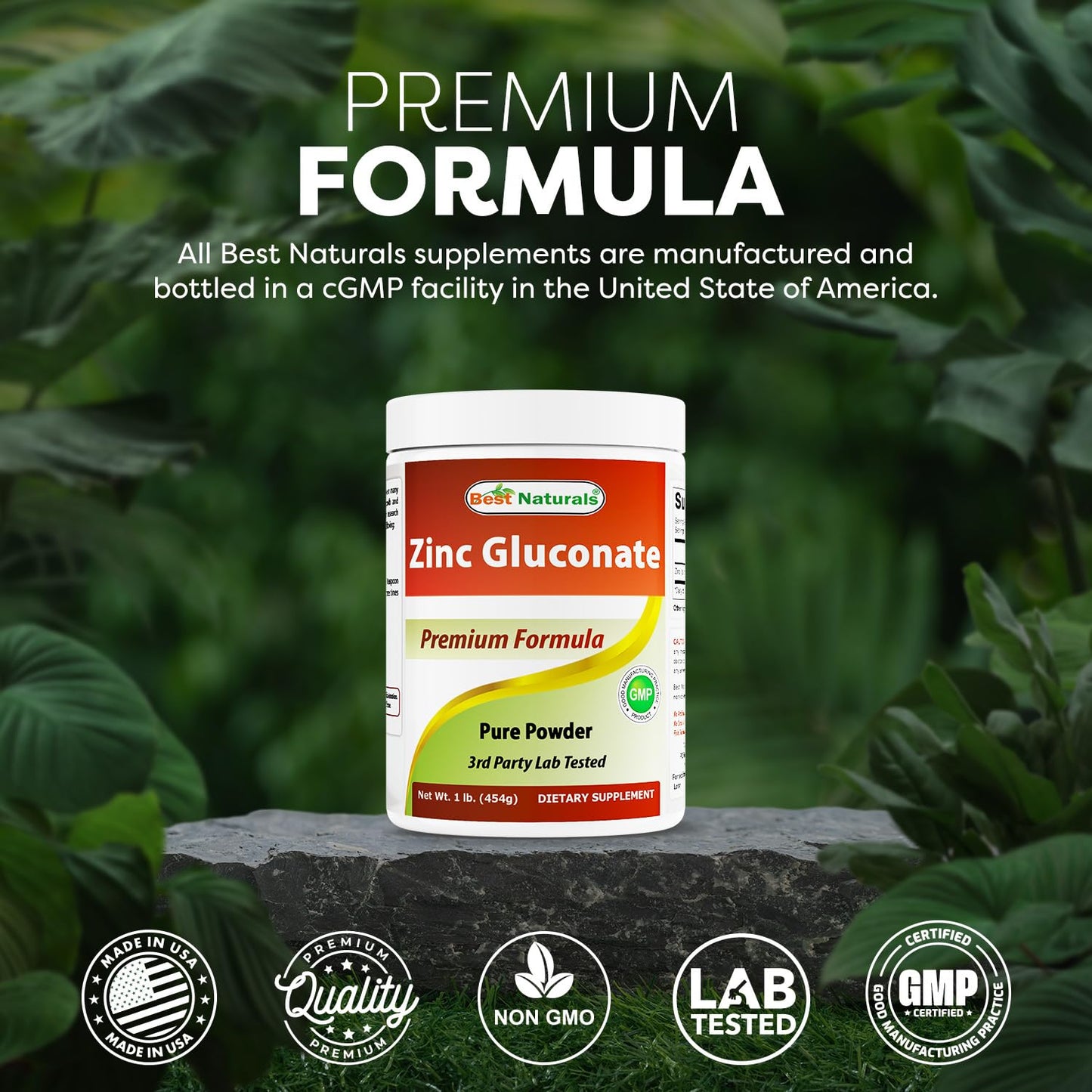 Best Naturals Zinc Gluconate Pure Powder 16 Ounce