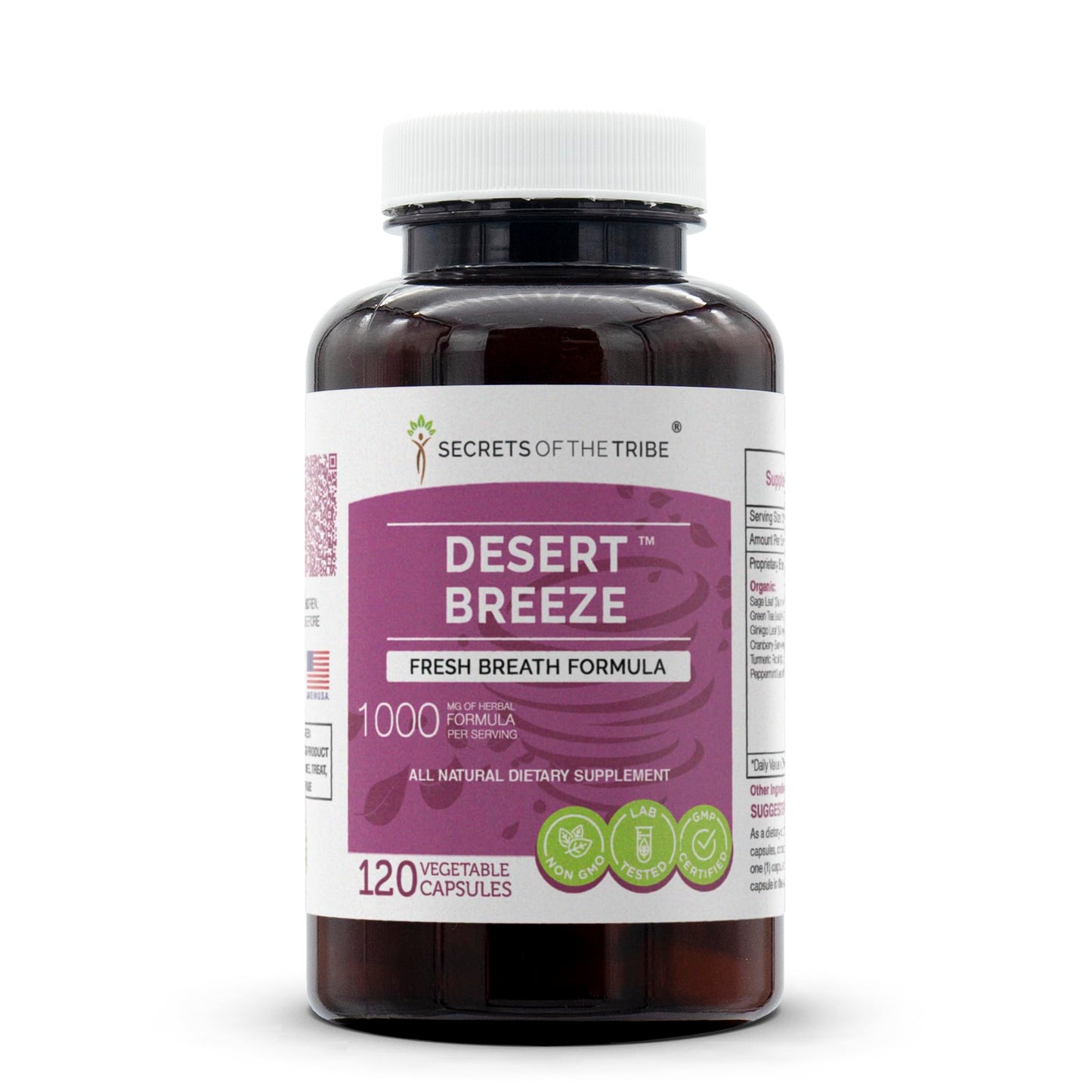 Secrets of the Tribe Desert Breeze Fresh Breath Formula Capsules 120 Count
