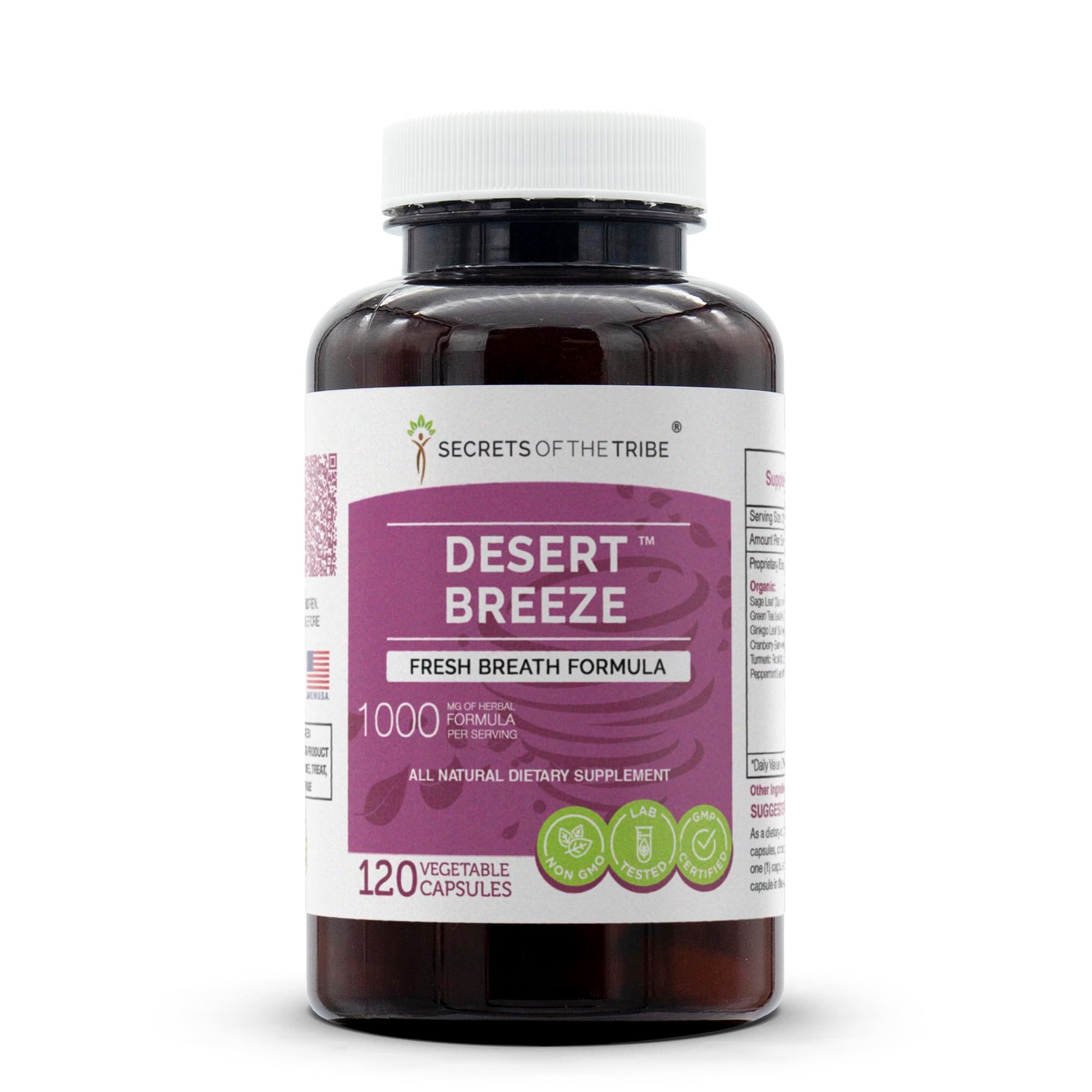 Secrets of the Tribe Desert Breeze Fresh Breath Formula Capsules 120 Count