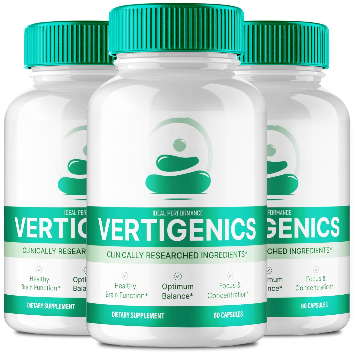 IDEAL PERFORMANCE Vertigenics Brain Supplements for Memory and Focus Capsules 180