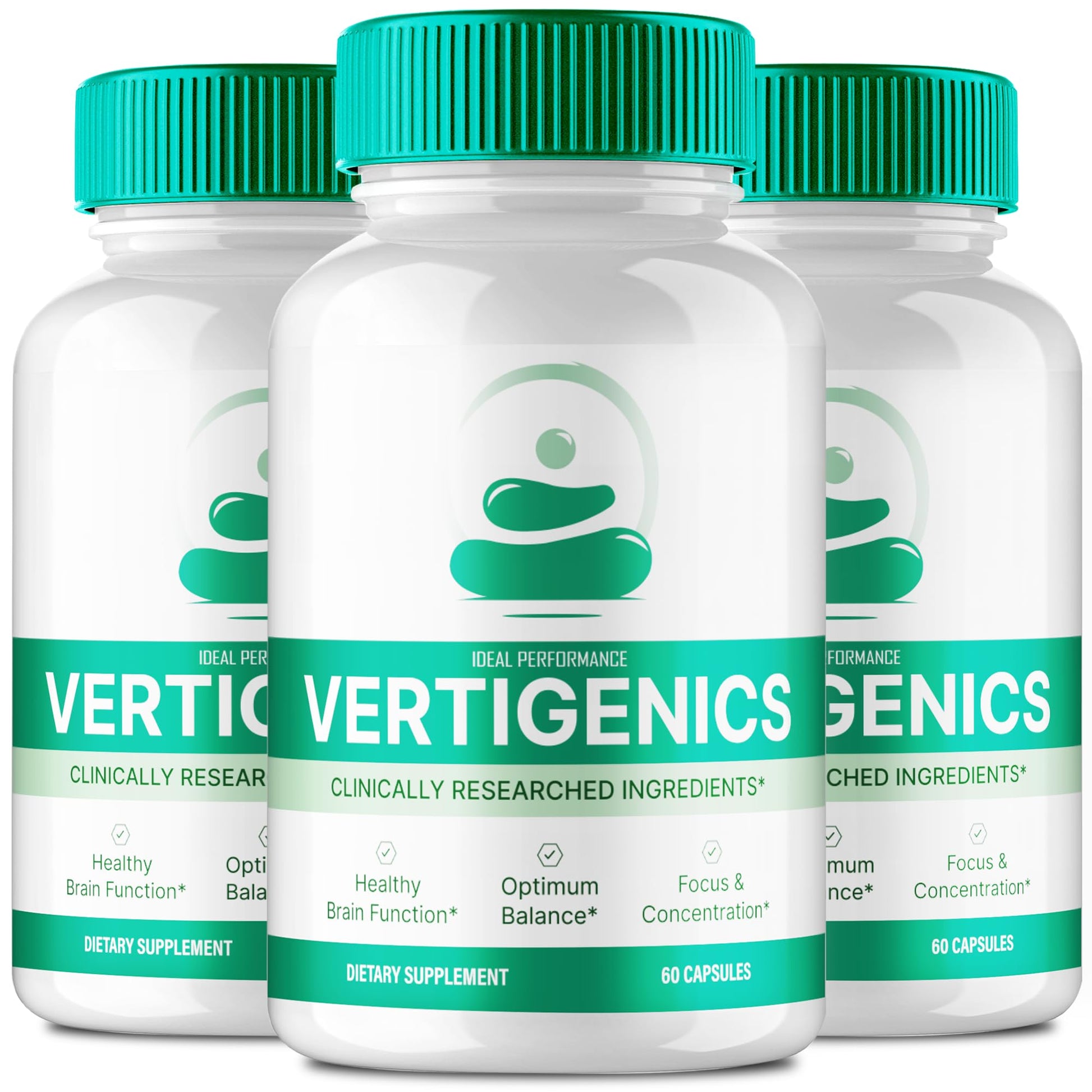 IDEAL PERFORMANCE Vertigenics Brain Supplements for Memory and Focus Capsules 180