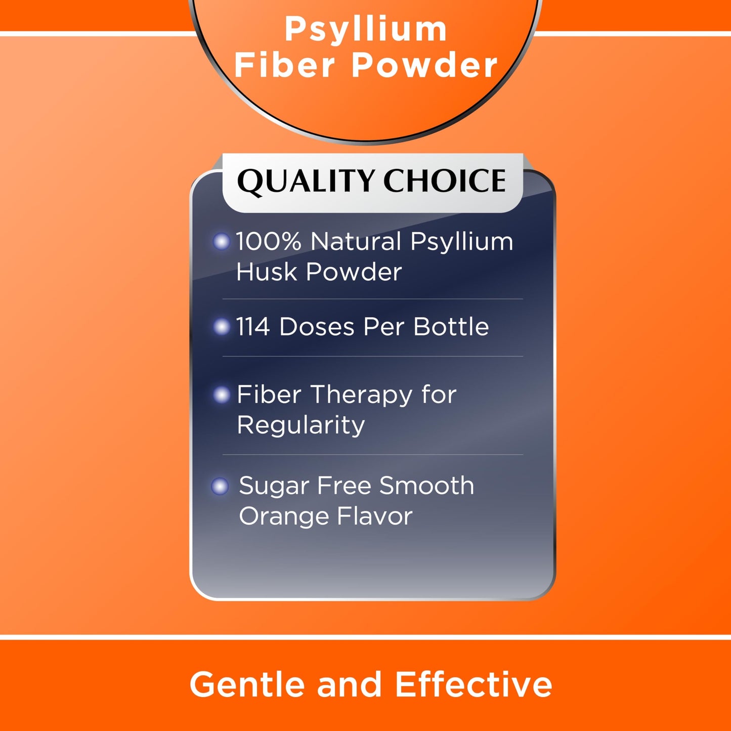 Quality Choice Psyllium Fiber Powder, Powder, 23.3