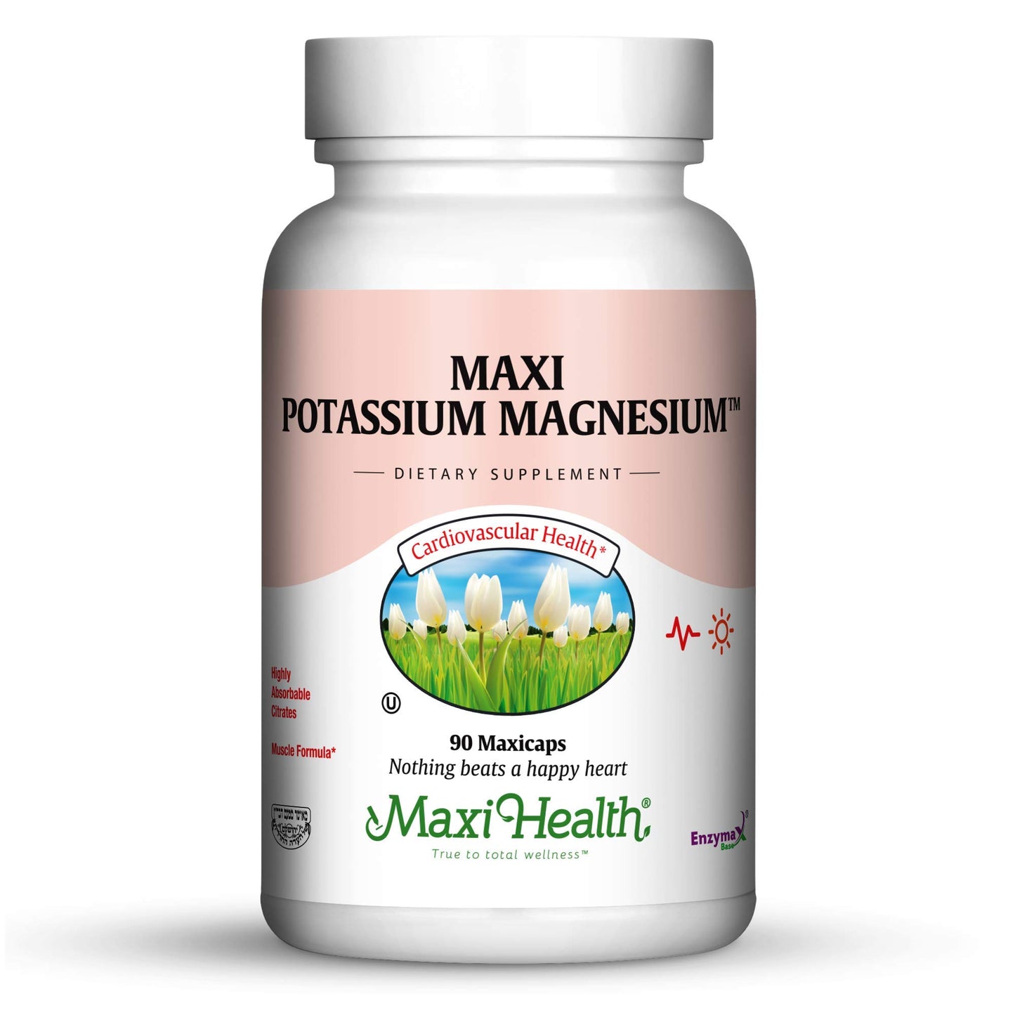 Maxi Health Potassium Magnesium - Energy Support - Heart & Muscle Formula 90 Capsules