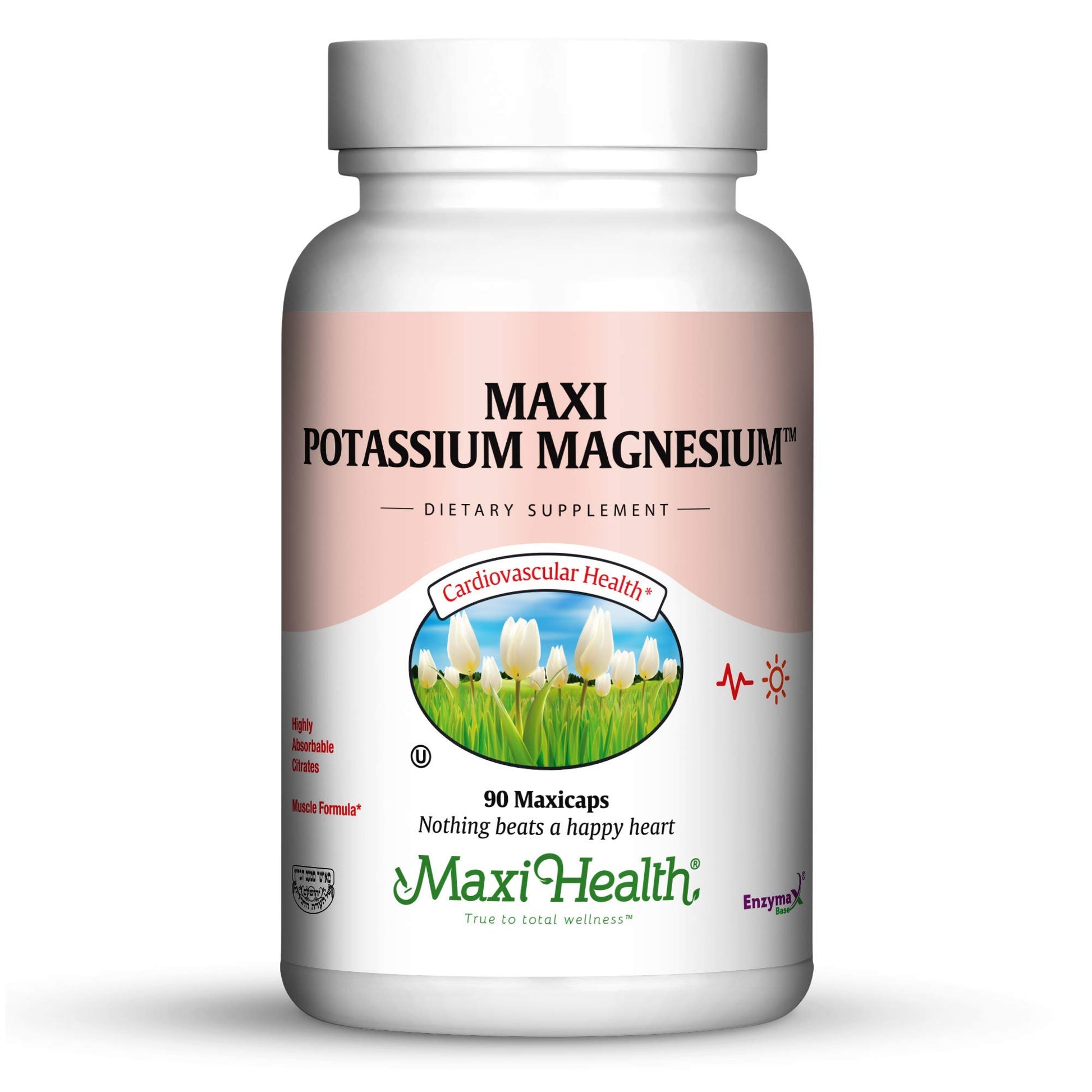 Maxi Health Potassium Magnesium - Energy Support - Heart & Muscle Formula 90 Capsules