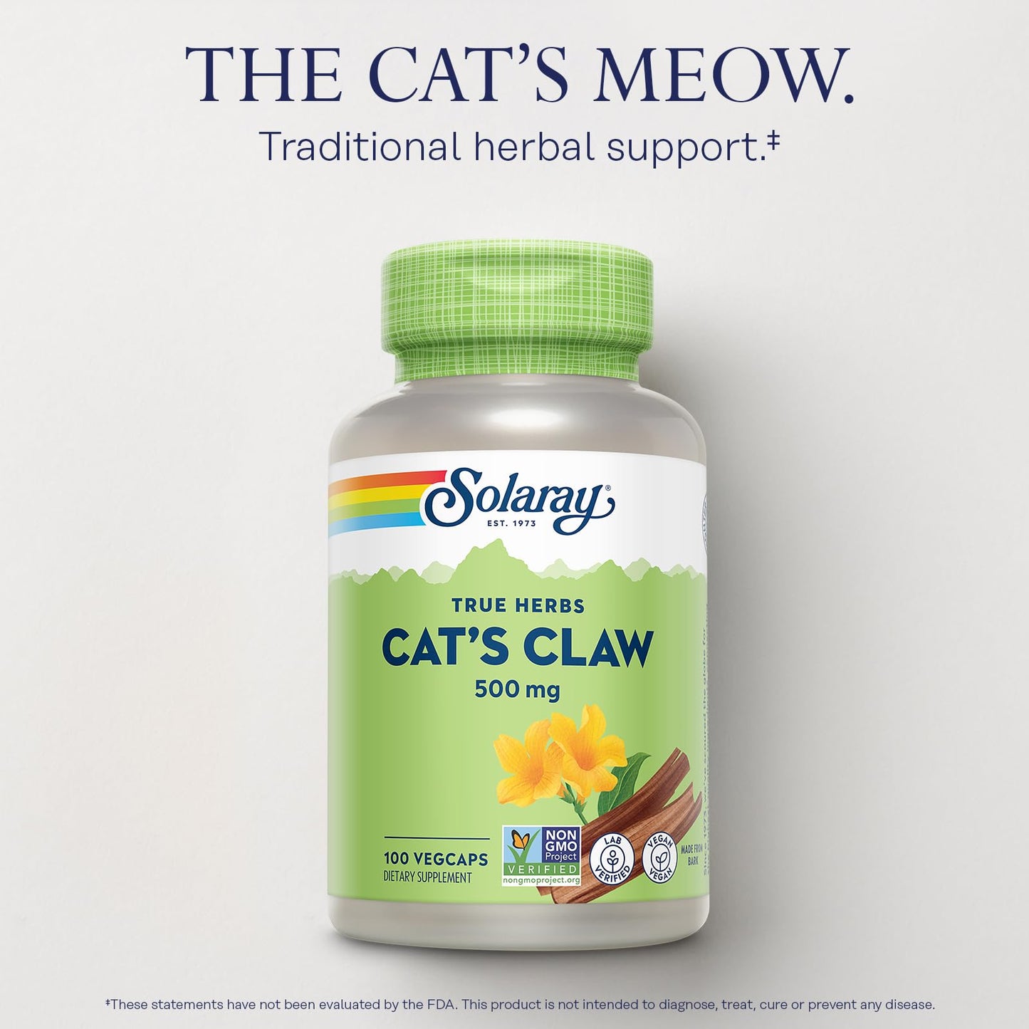 Solaray Cat's Claw Bark 500mg Capsule, 100 Count