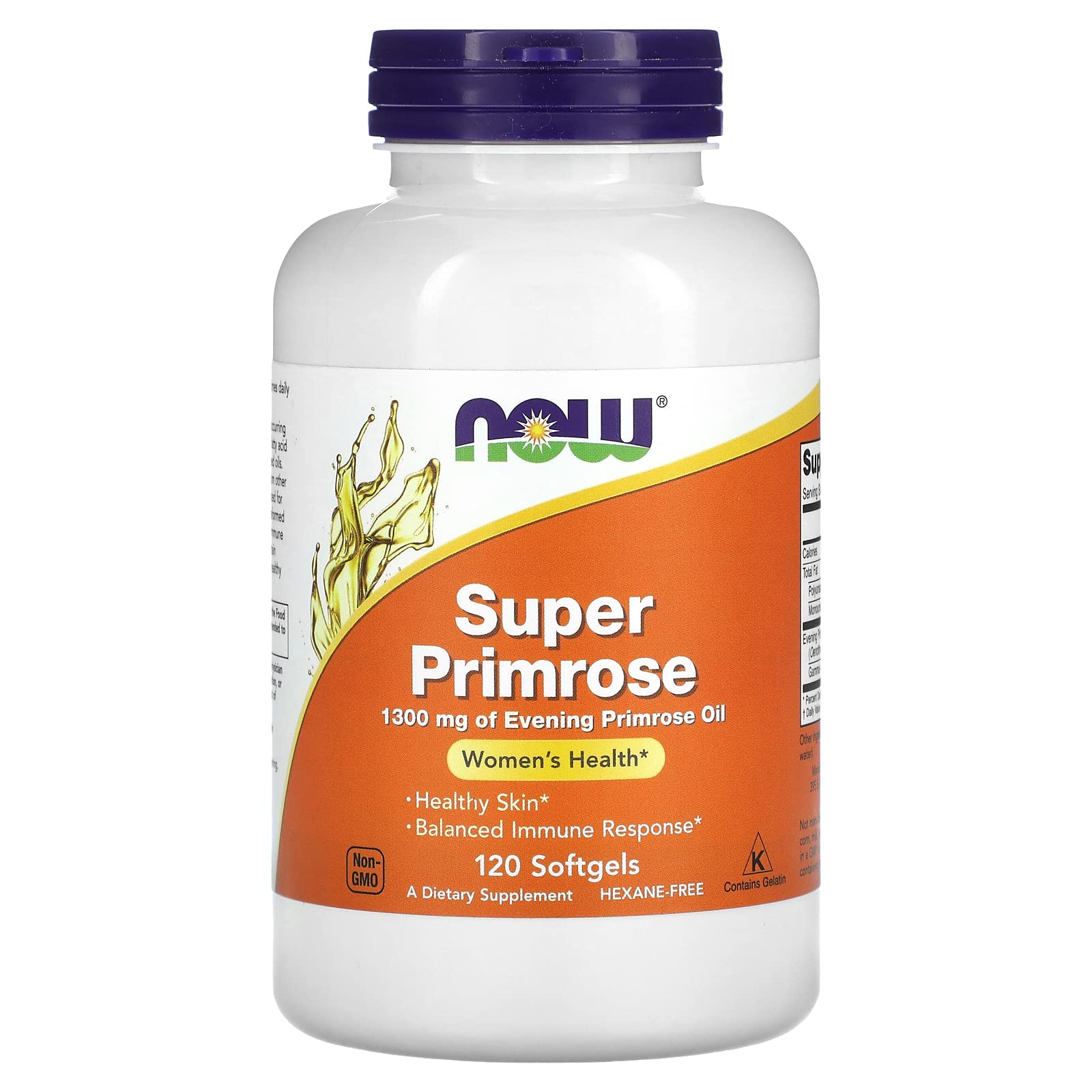 NOW Foods Super Primrose 1300 mg Softgels, 120 Softgels