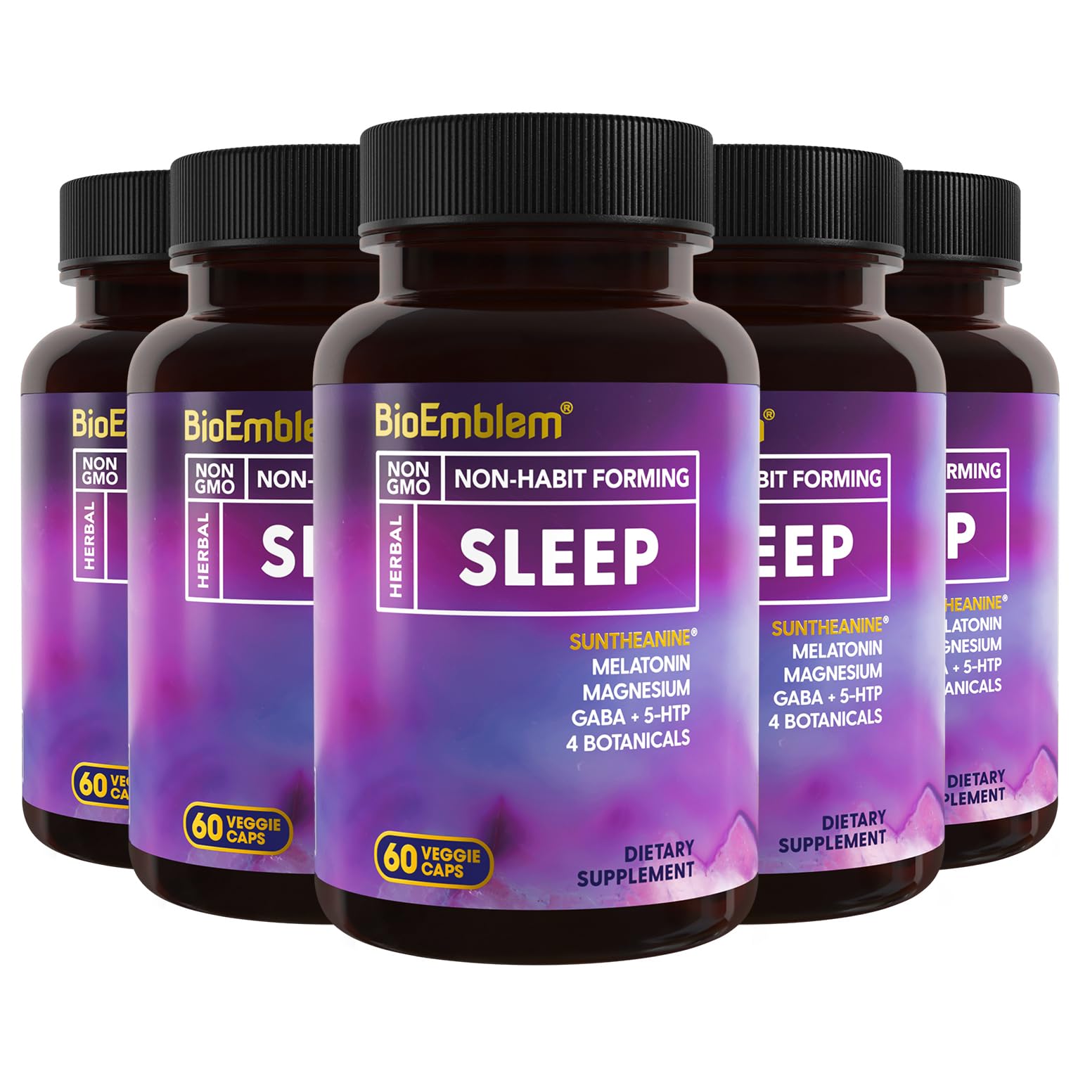 BioEmblem Natural Sleep Aid for Adults with Melatonin 300 Capsules