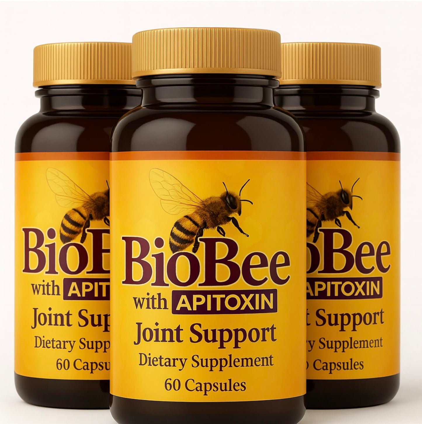 Generic Natural Bio Bee Venom with Glucosamine Sulfate Dietary Supplement, 60 Capsules