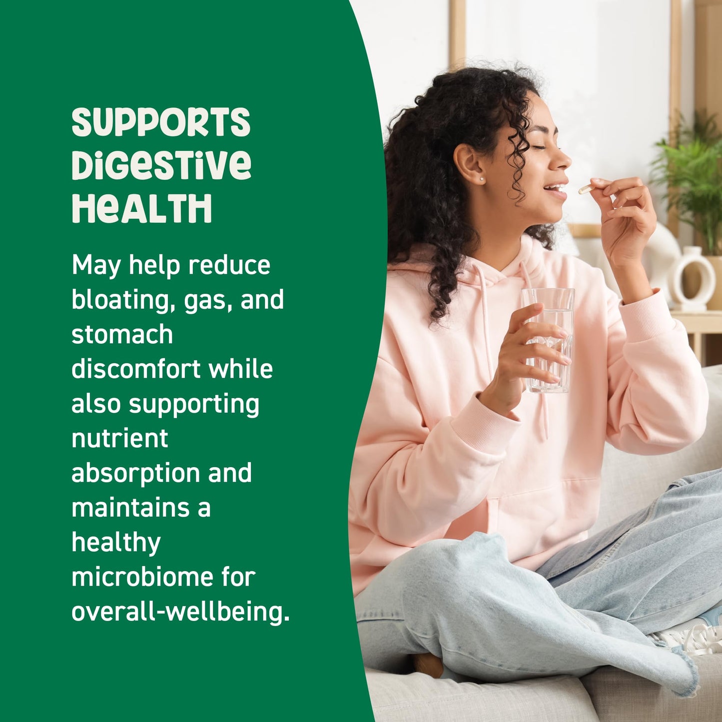 GoodBelly Probiotic Capsules for Digestive Health & Iron Absorption, 30 Capsules