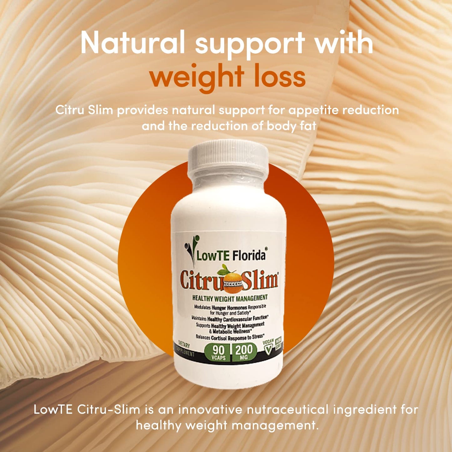 LowTE Florida Citru Slim 200 mg, 90 Capsules, Appetite Control*, Enhanced Energy Levels* & Metabolism Support*, 30 Day Supply