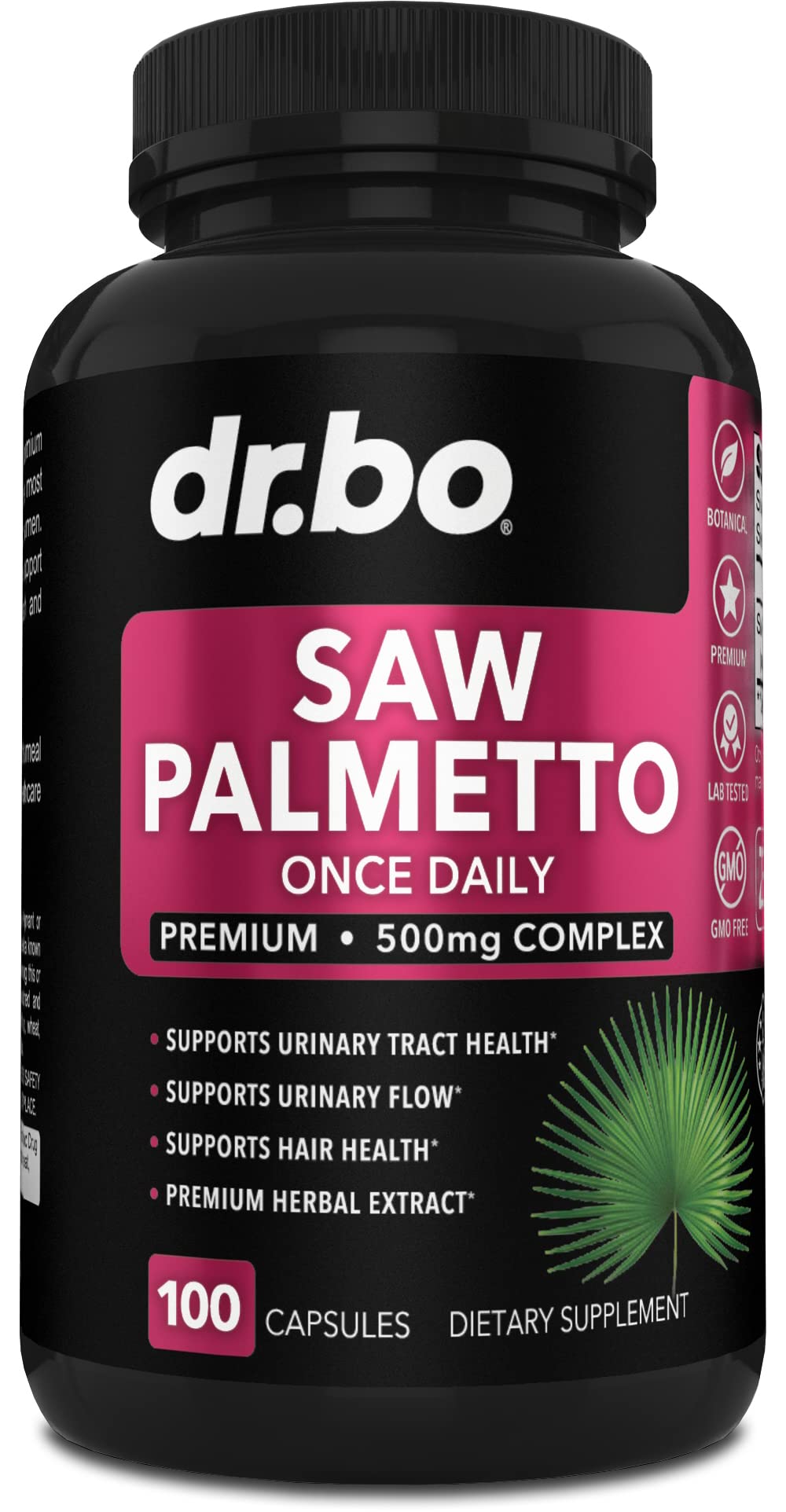 DR. BO Saw Palmetto for Women Hair Loss DHT Blocker Capsules 100 Count