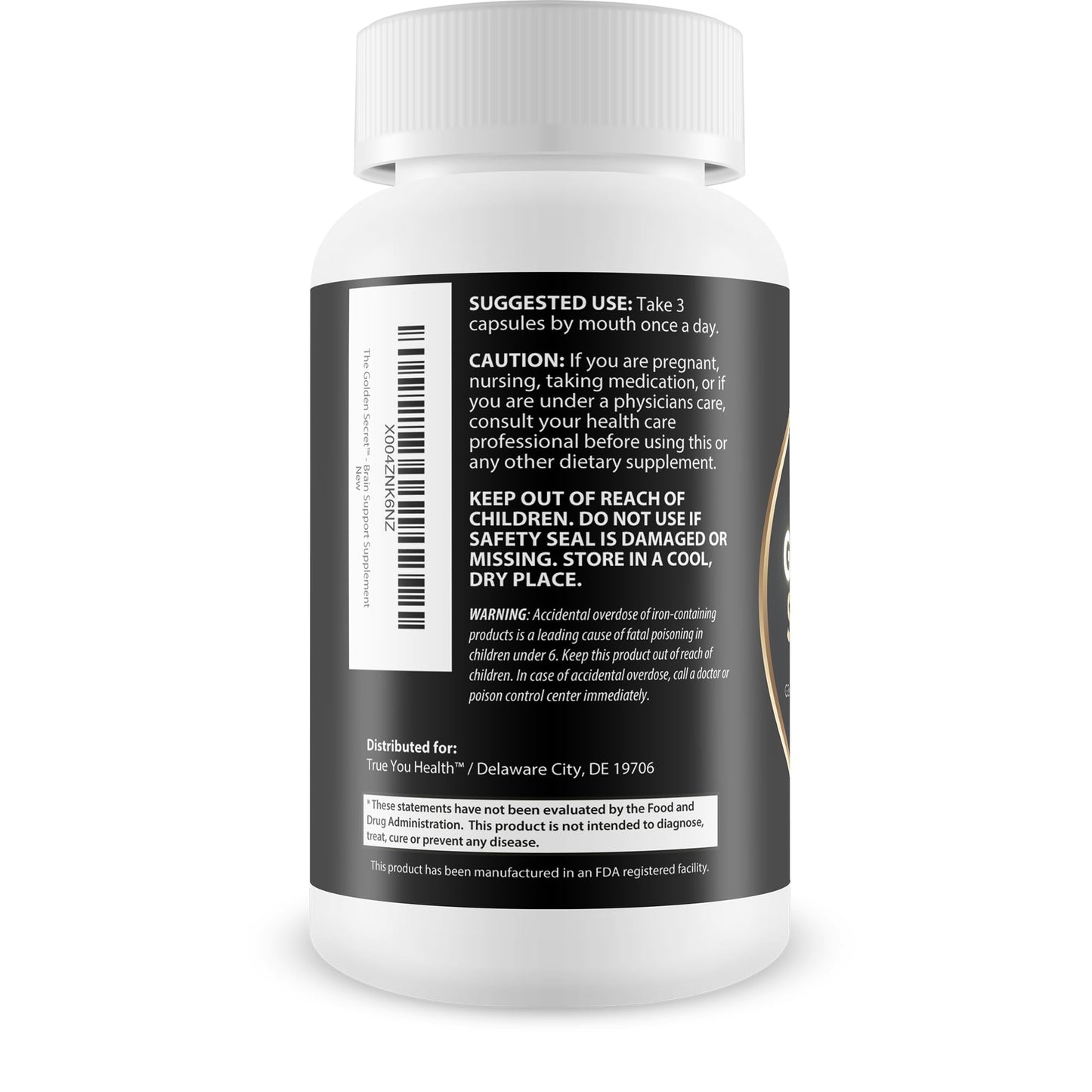 True You Health The Golden Secret Memory Support Capsules 90 Count