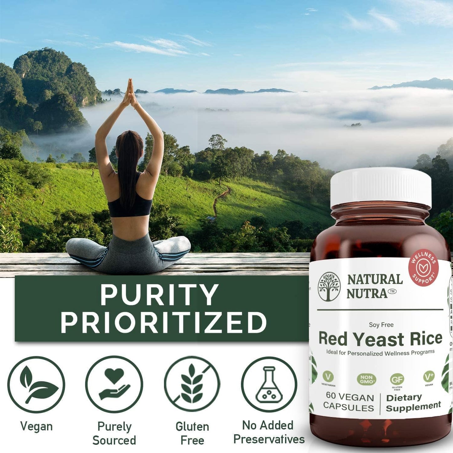 Natural Nutra Red Yeast Rice Extract Capsules, 120 Count