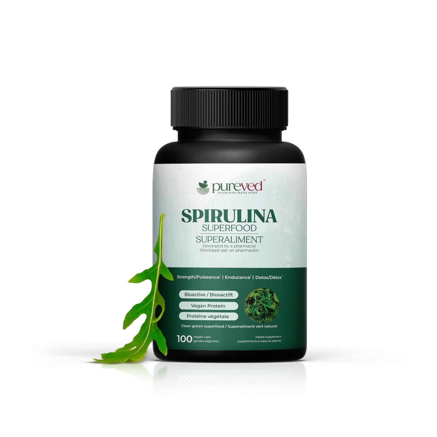 Pureved Spirulina Capsules 100 Count