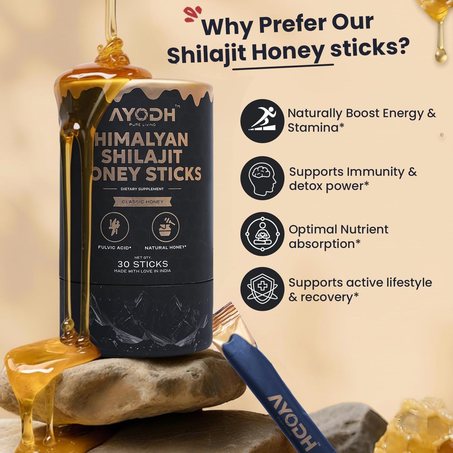 AYODH Himalayan Shilajit Softgels 4 Count