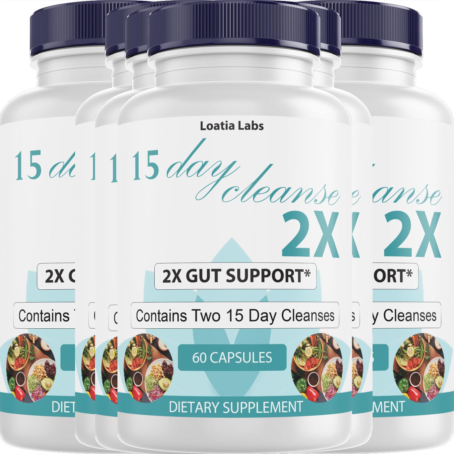Loatia Labs 15 Day Cleanse 2X Double Gut & Colon Support Capsules 360 Count