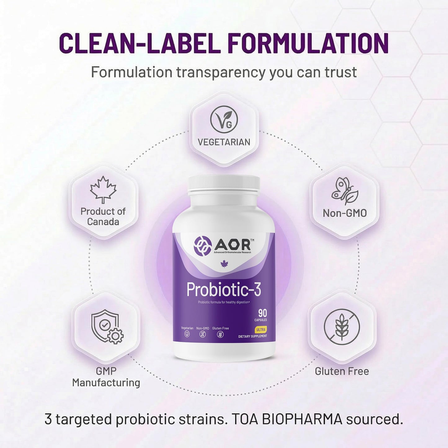 AOR Probiotic Capsules for Gut Health, 90 Capsules