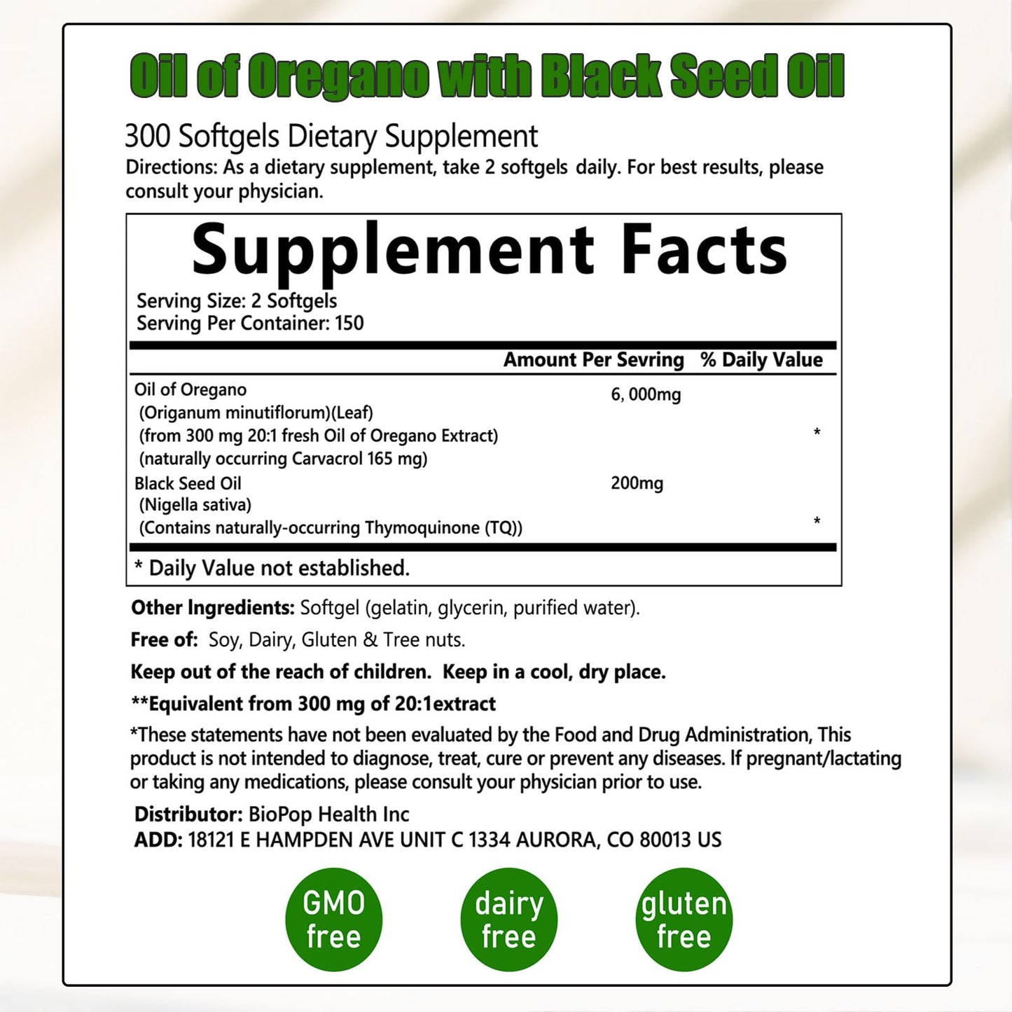ixarco Oil of Oregano with Black Seed Oil Capsules, 1 Capsule