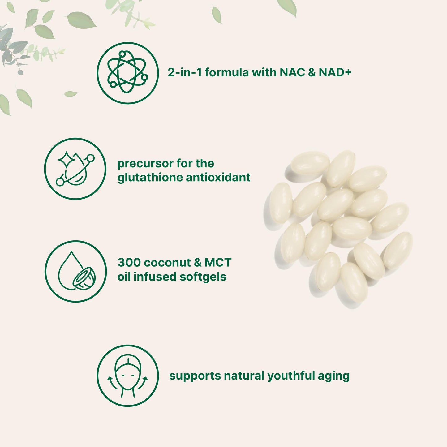 Micro Ingredients NAC 600mg with NAD+ Softgels 300 Count