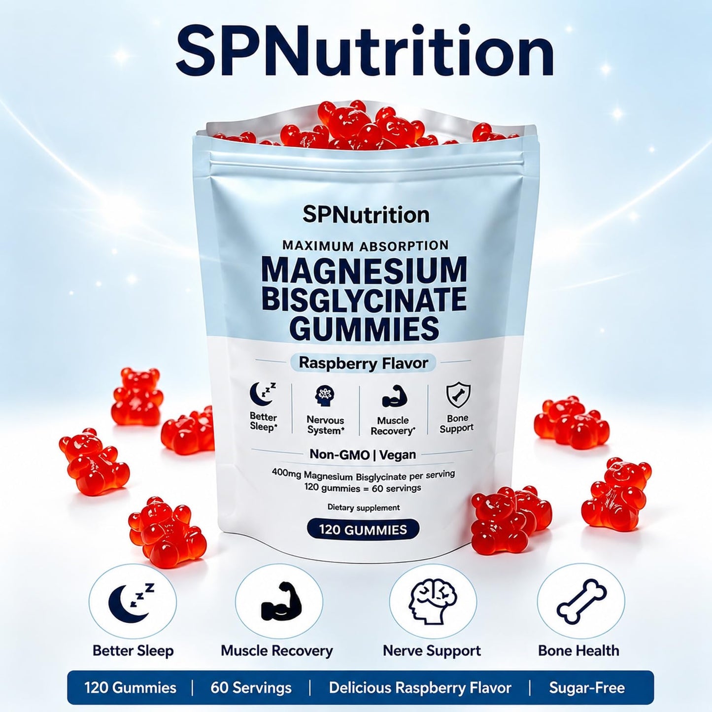 SPNutrition Magnesium Bisglycinate Gummies 120 Gummies