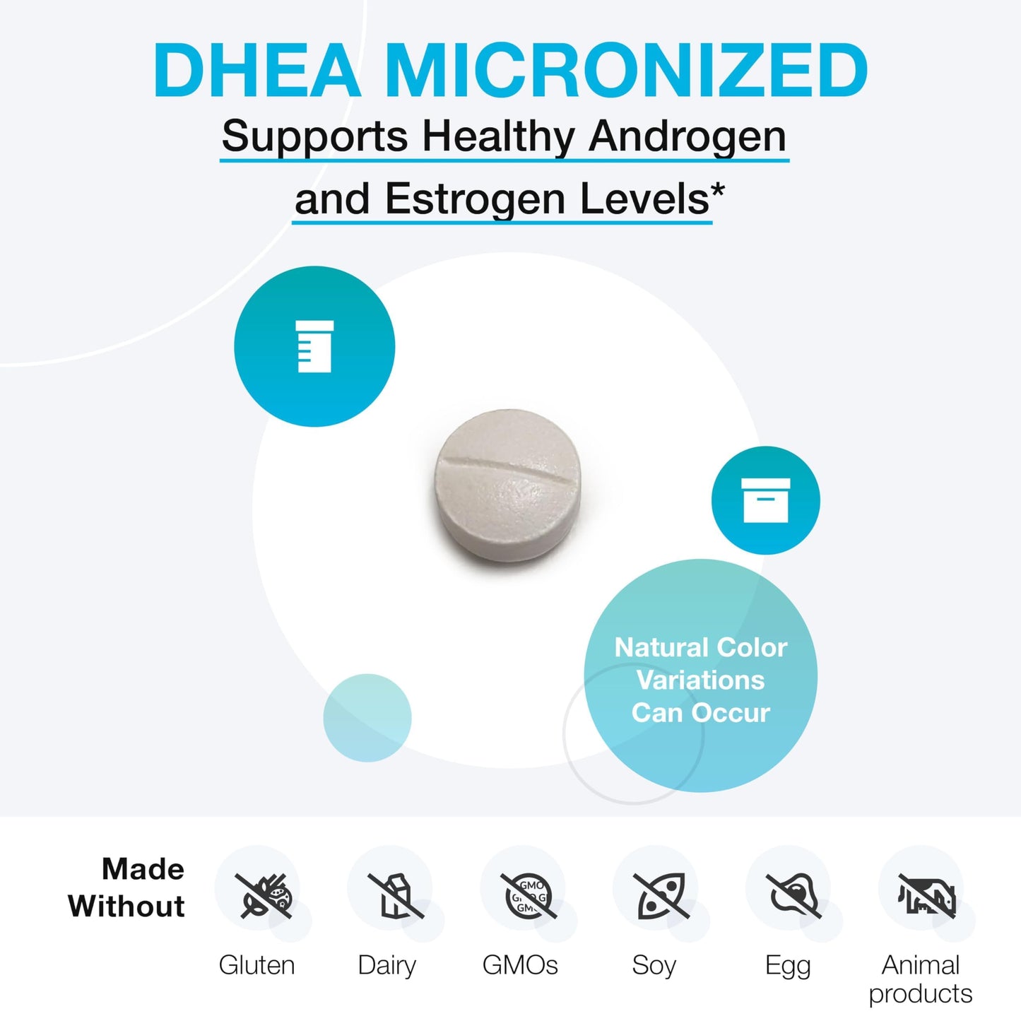 XYMOGEN DHEA Micronized 10 mg Dehydroepiandrosterone Androgen and Estrogen Support, 60 Tablets