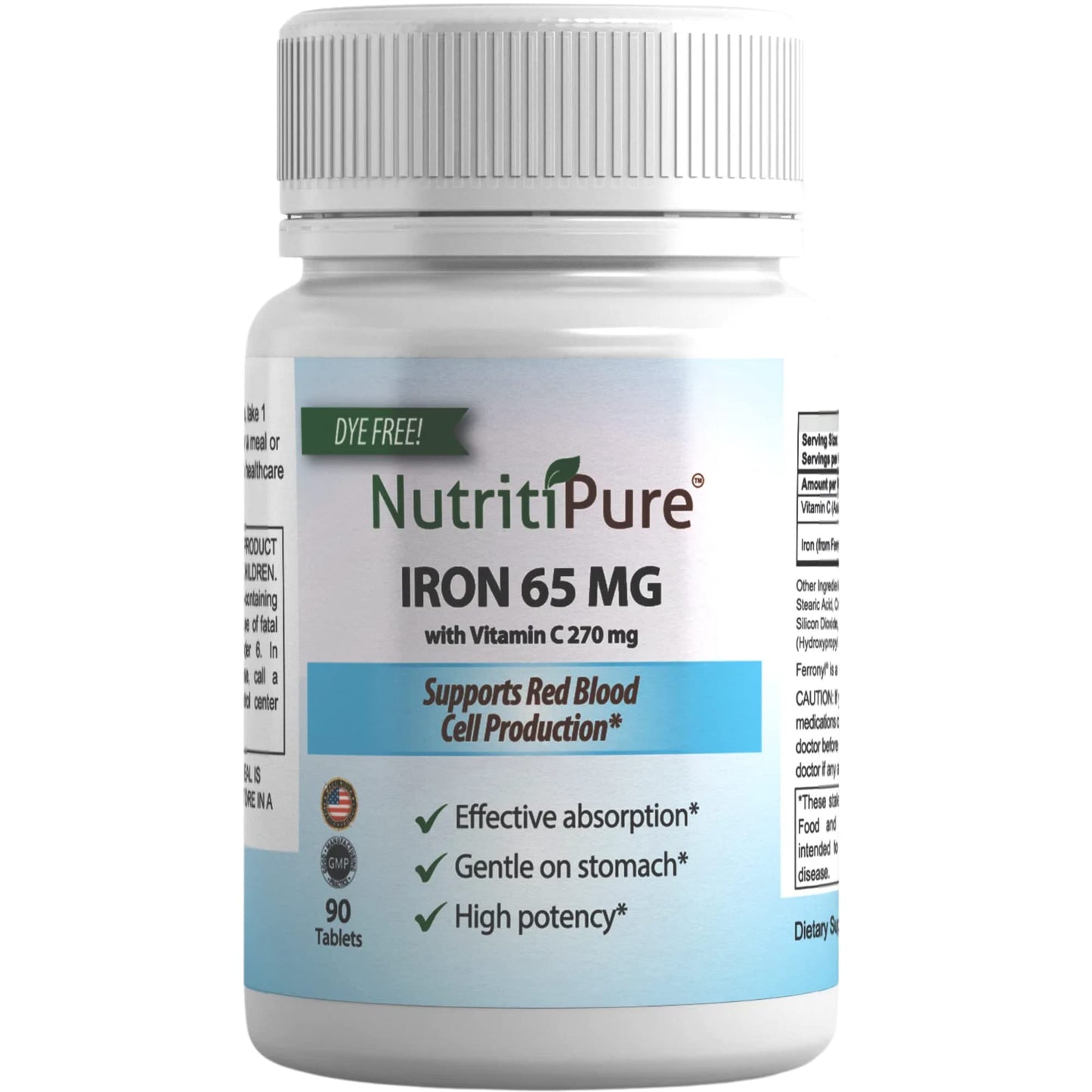 NutritiPure Iron Supplement Tablets 90 Count