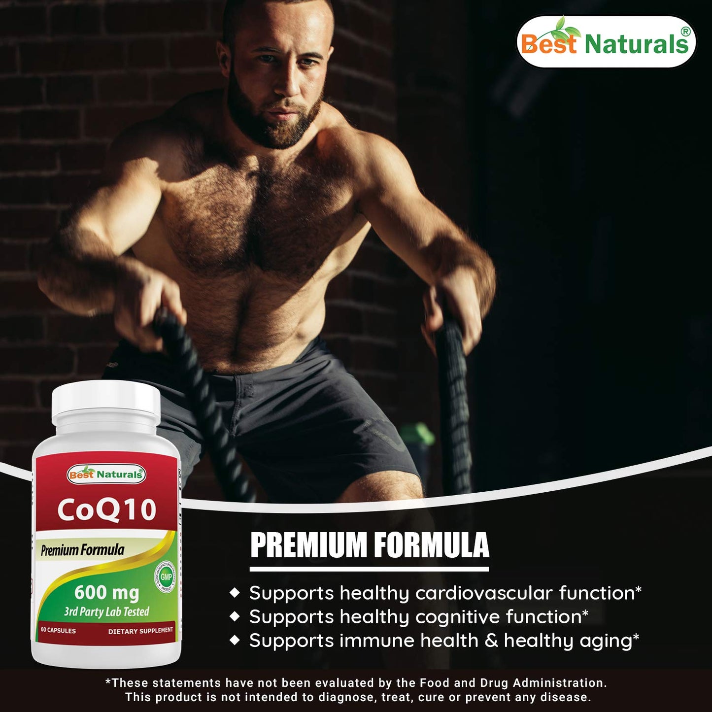 Best Naturals CoQ10 600 mg & Vitamin D3 5000 IU Capsules/Softgels 60