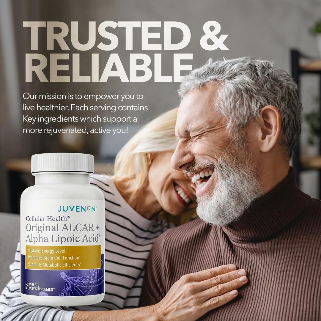 Juvenon Cellular Health Heart & Brain Supplement with Acetyl L-Carnitine and Biotin, 60 Tablets
