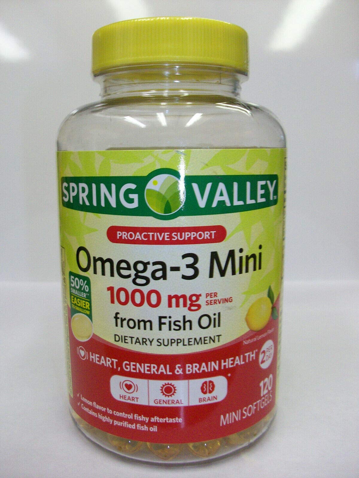 GUSUPY Mini Omega-3 Fish Oil 1000 mg, Proactive Support, Lemon, 120 Softgels