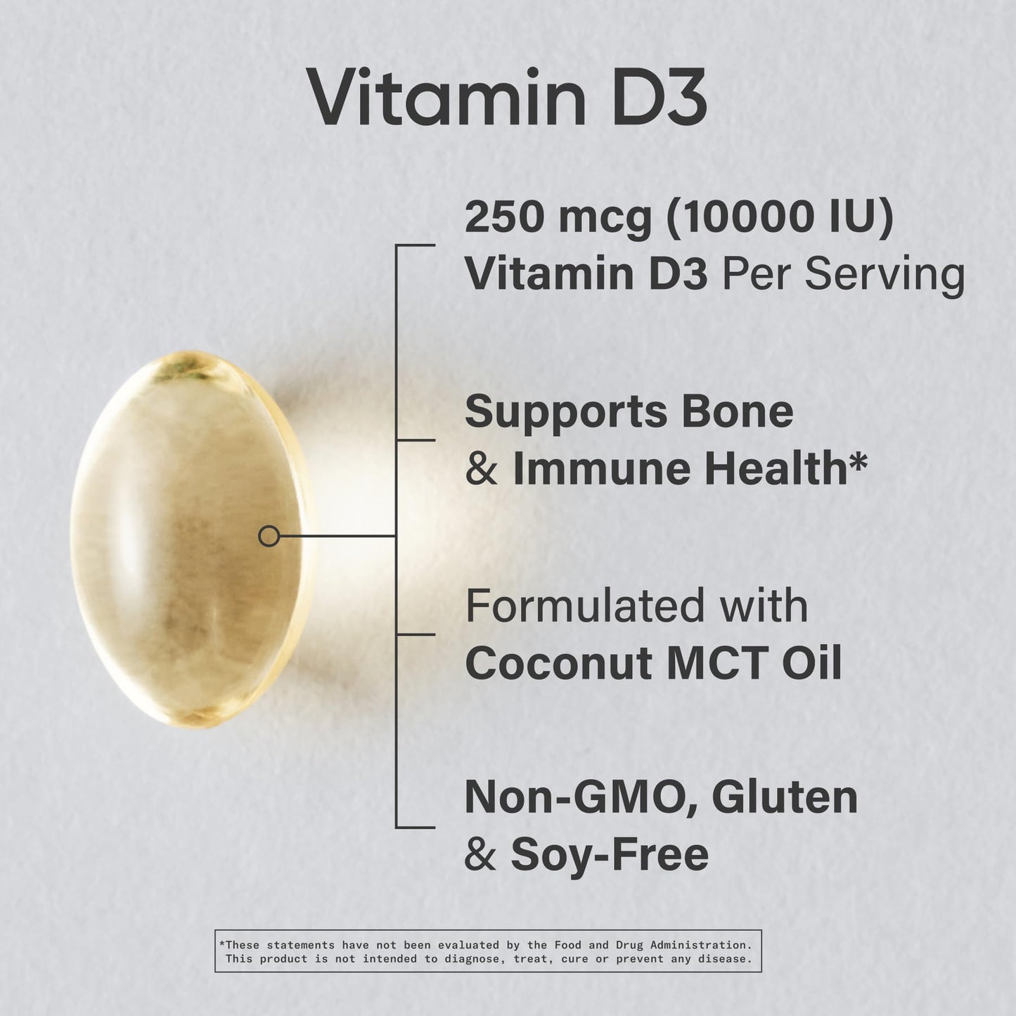 Sports Research Vitamin D3 10,000iu/250mcg with Coconut Oil Softgels 120 Count