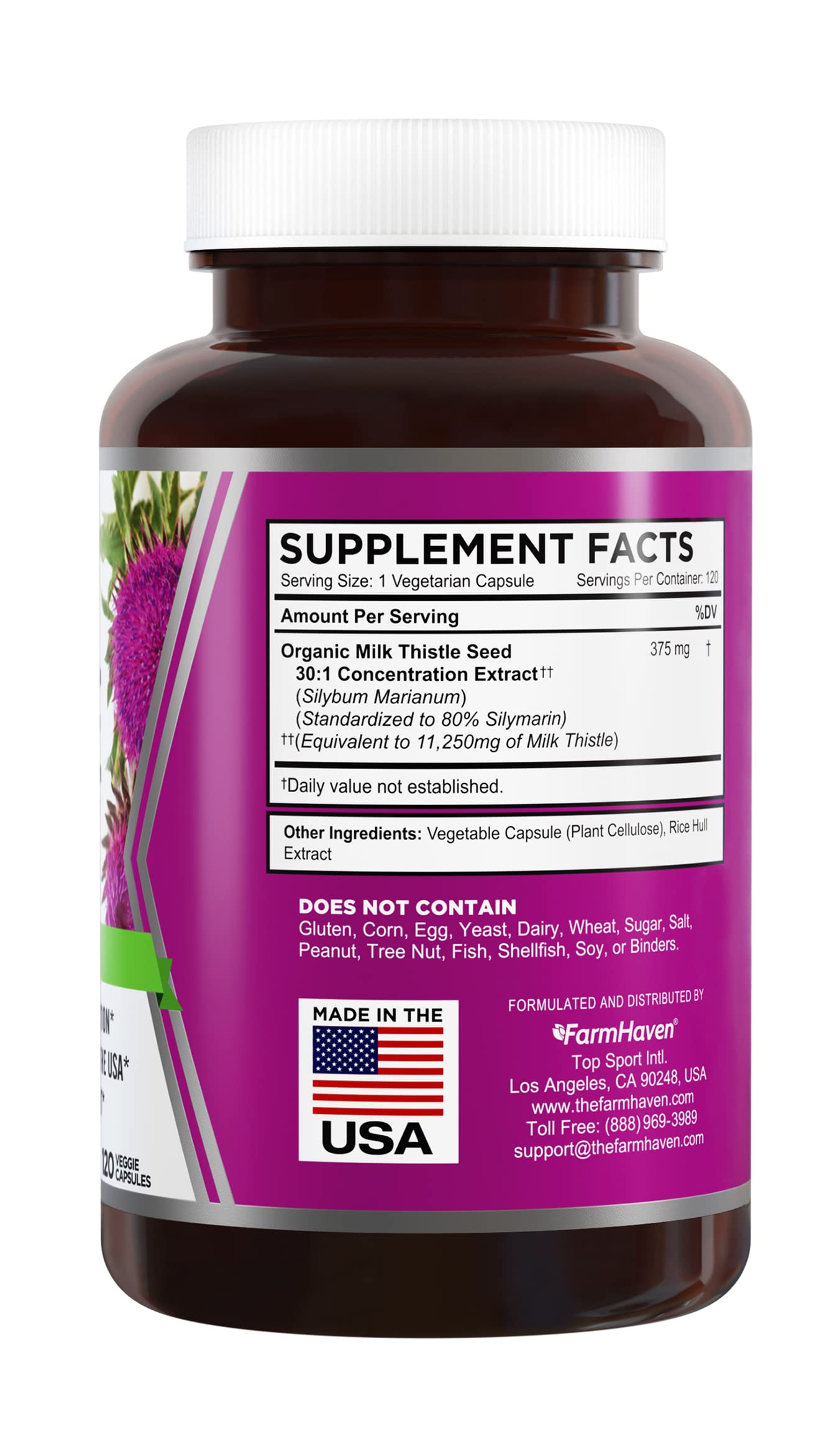 FarmHaven Milk Thistle Capsules 120 Capsules