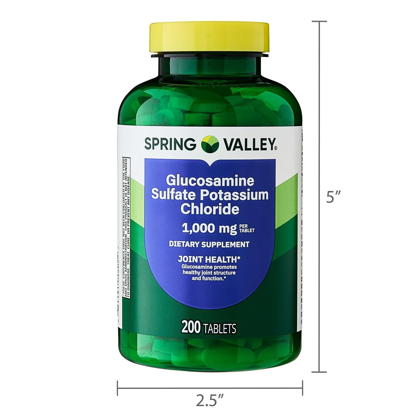 SUREFECT Glucosamine Sulfate Potassium Chloride Dietary Supplement Tablets for Joint Health, 1,000 mg, 200 Count
