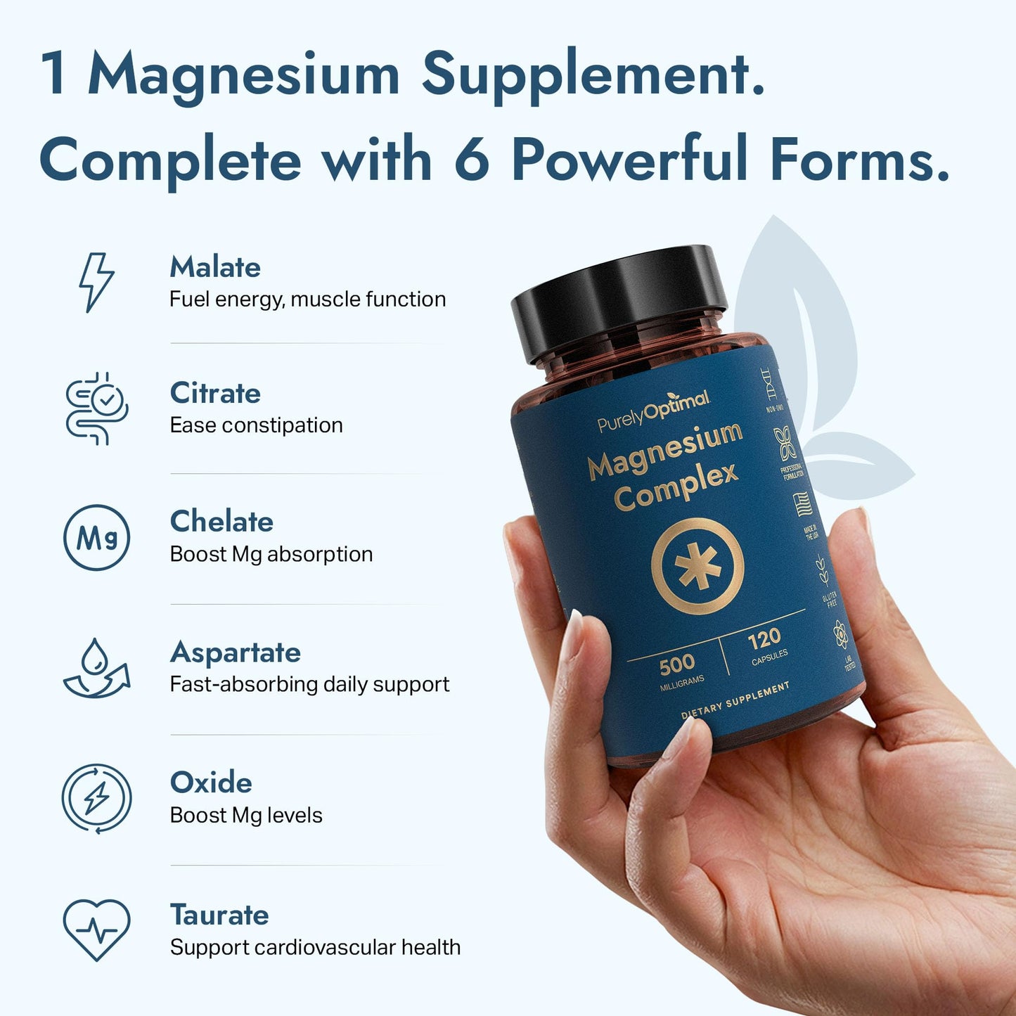 Purely Optimal Magnesium Complex Capsule, 120 Capsules