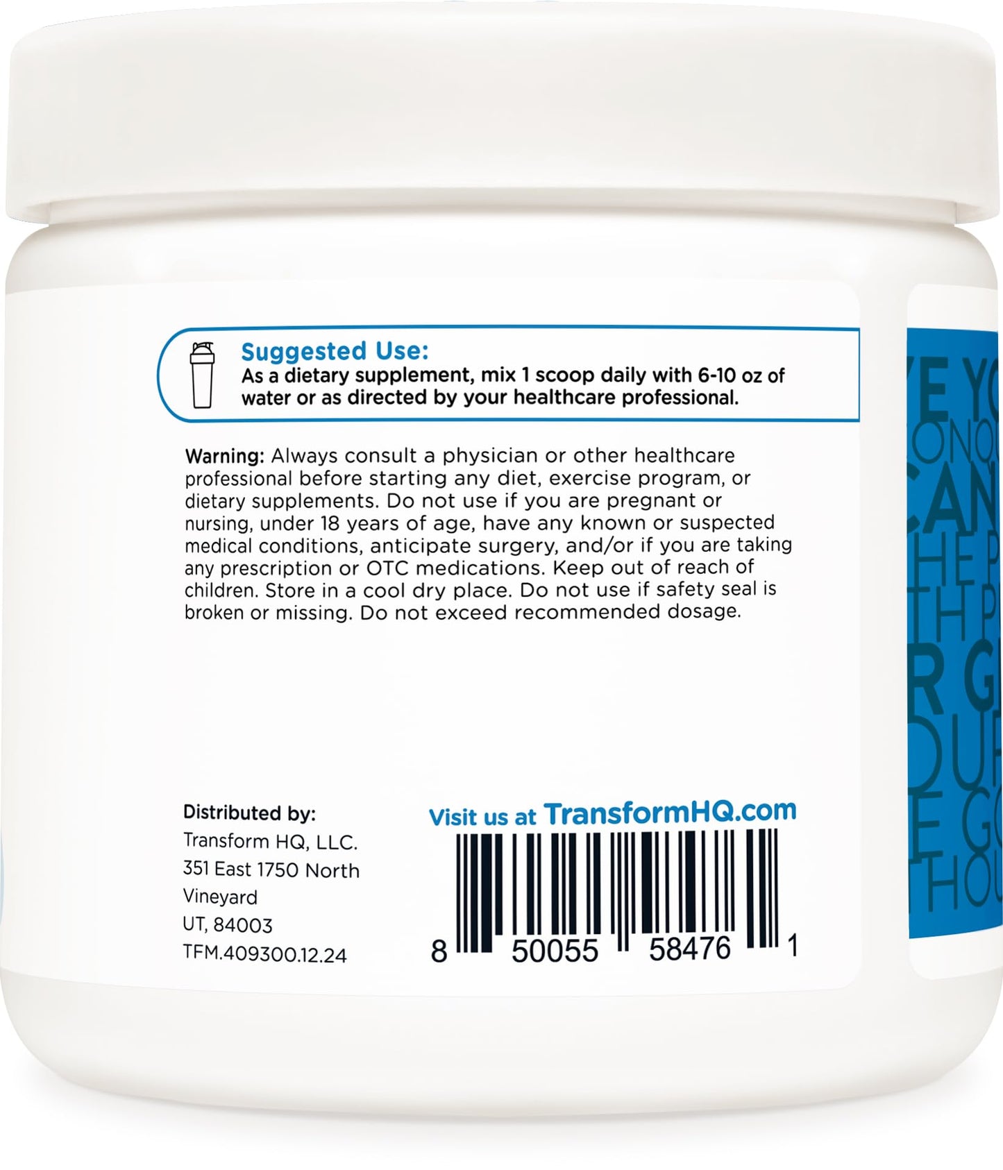 TransformHQ Healthy Aging Longevity Creatine Powder, 9 oz