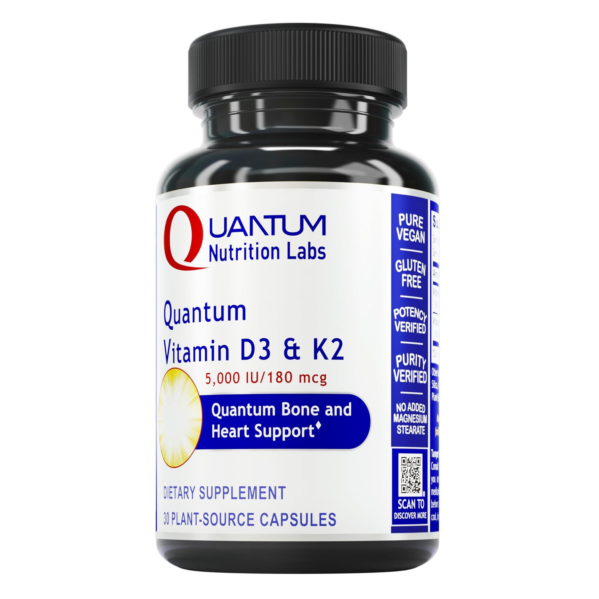 Quantum Nutrition Vitamin D3 and K2 Supplement, 30 Capsules