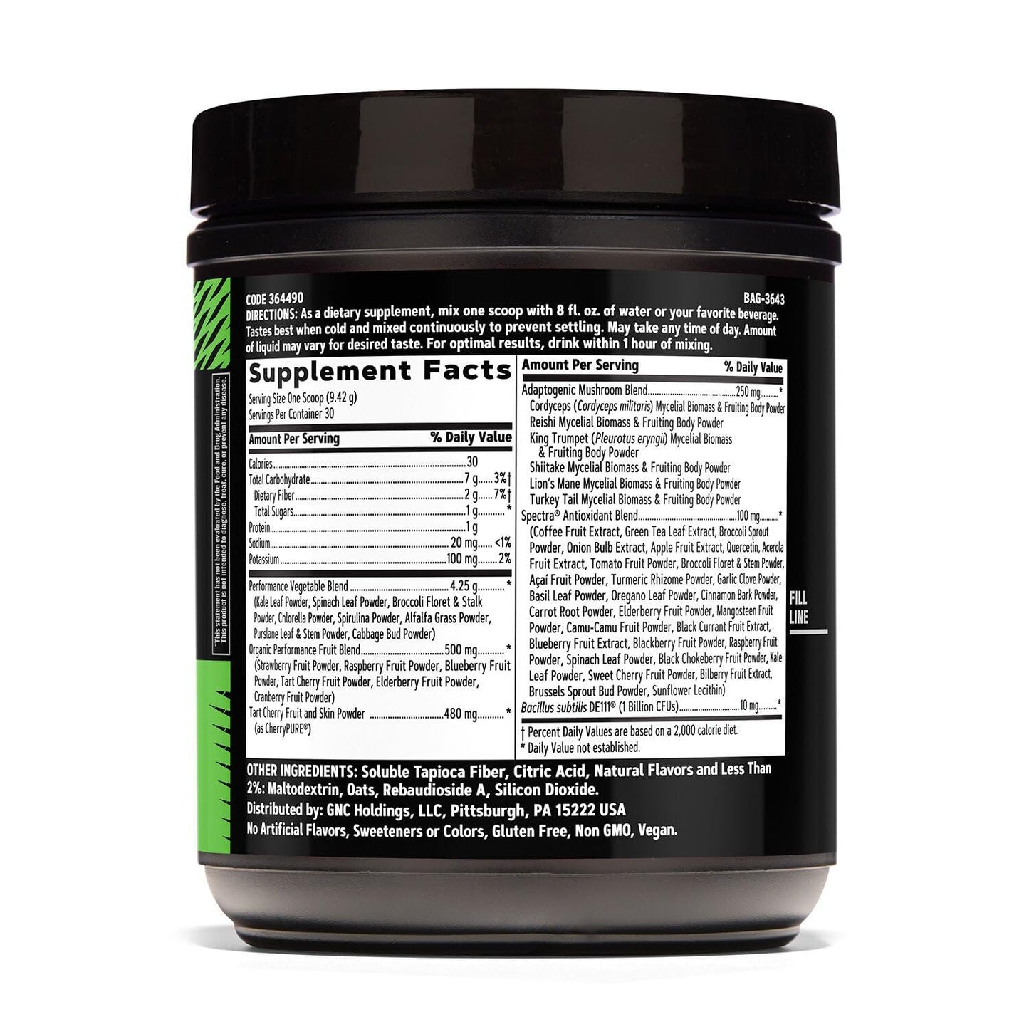 GNC Superfoods Amplified Greens ICY Lemonade Powder, 10 Ounce, 10 Servings