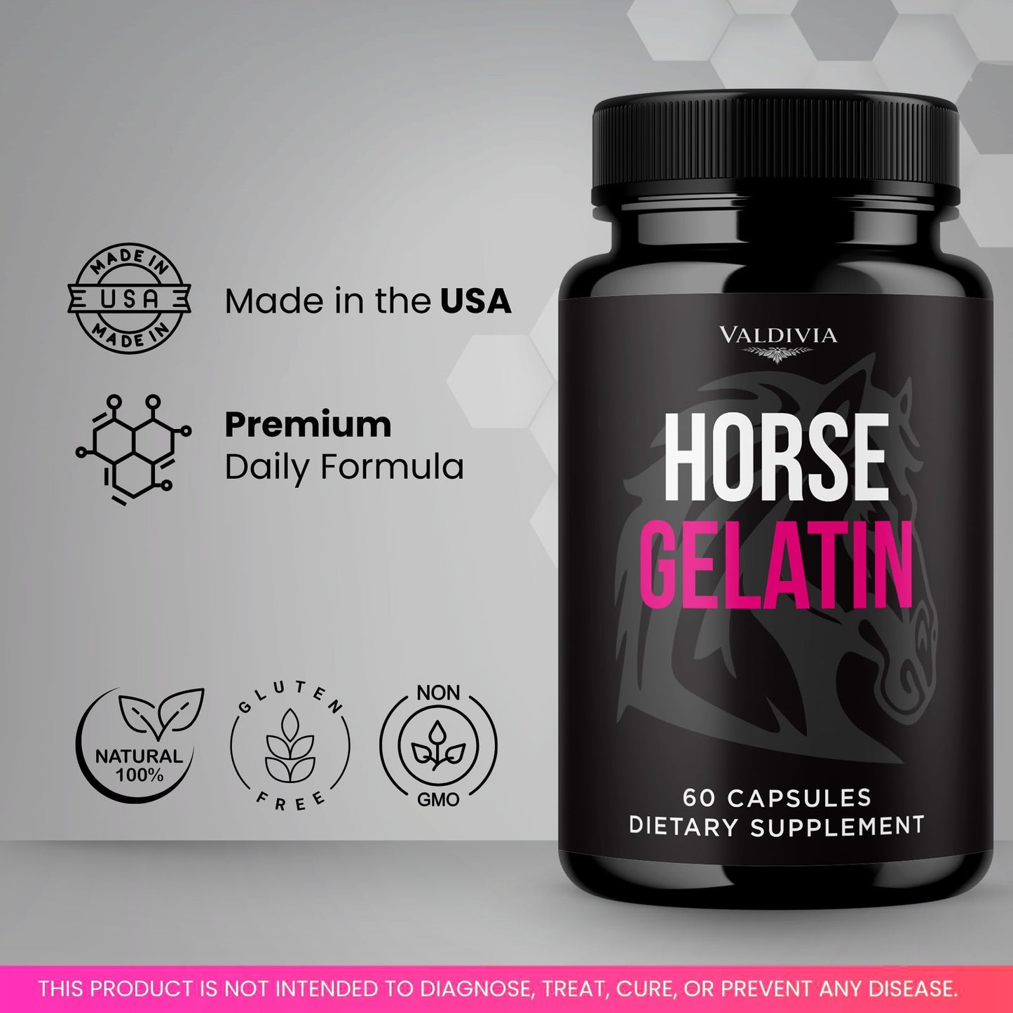 Valdivia Horse Gelatin Capsules, 120 Capsules