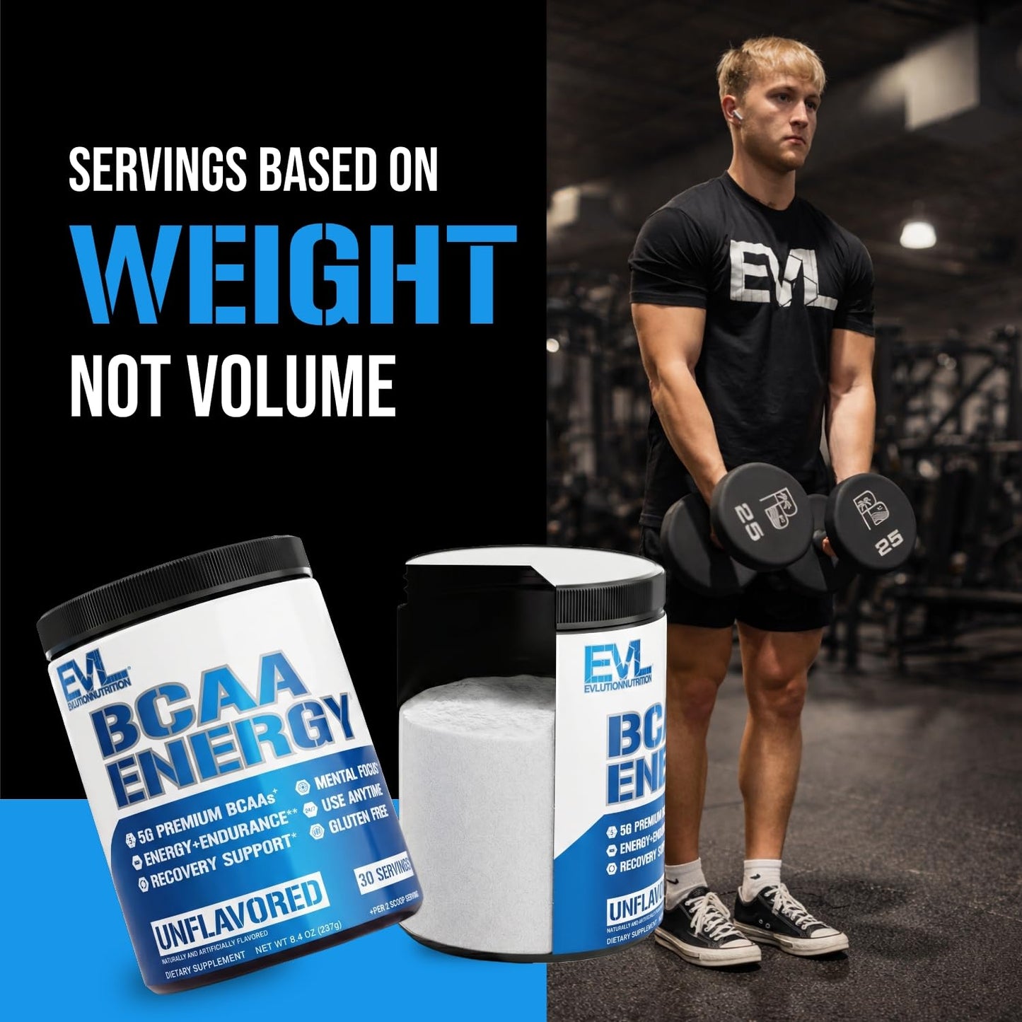 Evlution BCAAs Amino Acids Powder - 8.4 Ounce - Unflavored