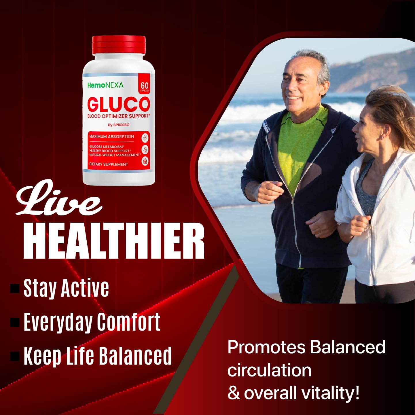 SPRESSO Gluco Blood Optimizer Capsules 180 Count