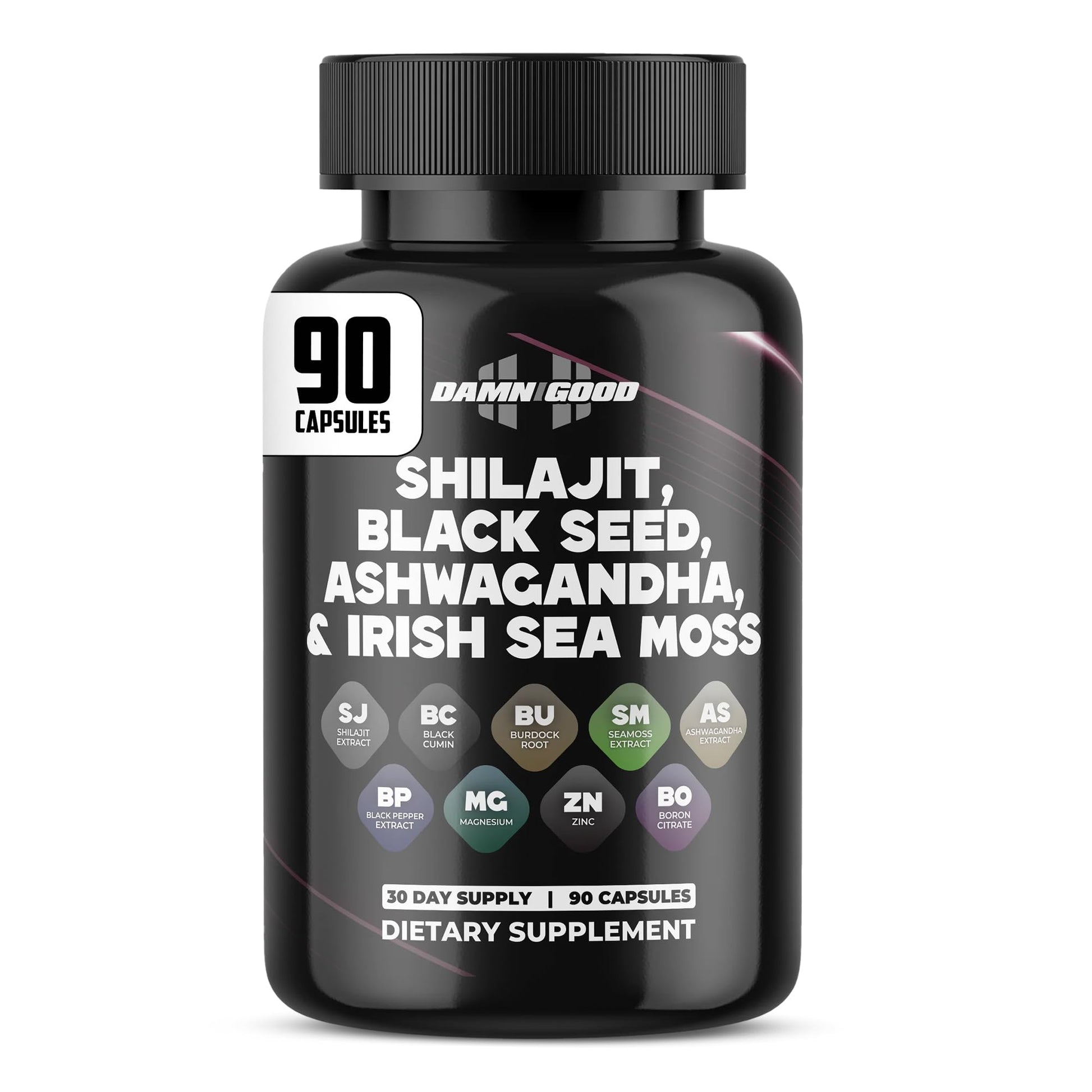 DAMN GOOD The Hodge Twins Maximum Vitality Organic Shilajit Capsules 90 Count