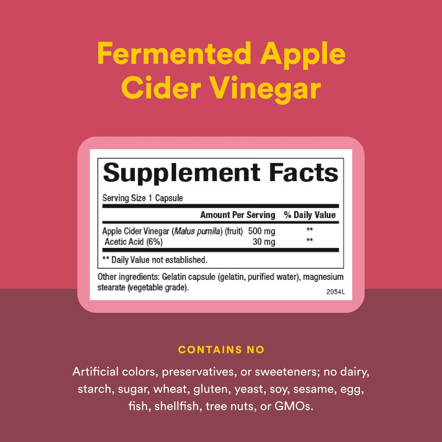 Natural Factors Fermented Apple Cider Vinegar Digestive & Gut Health Support Capsules 360 Count