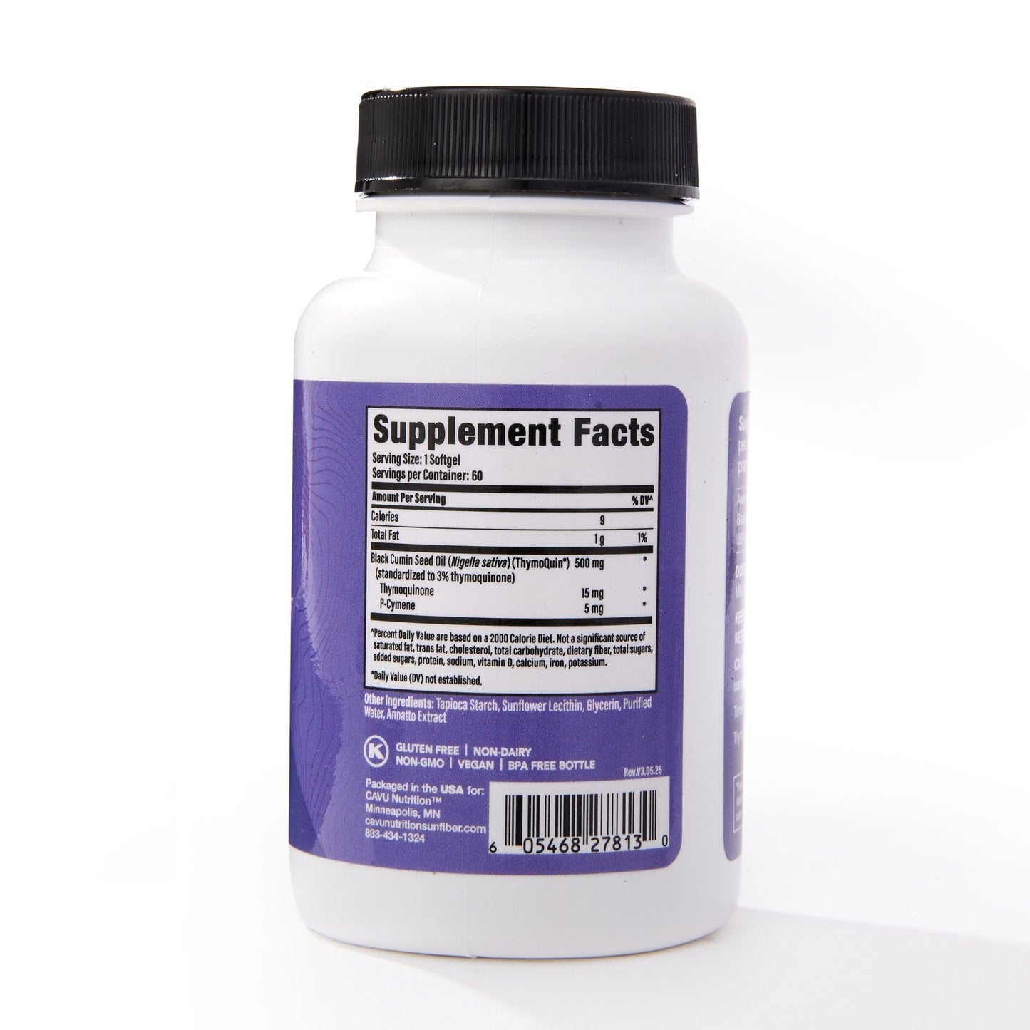 ThymoQuin Mood Support Supplement With Full-Spectrum Cold-Pressed Black Seed Oil (3% Thymoquinone) Softgel 60 Count
