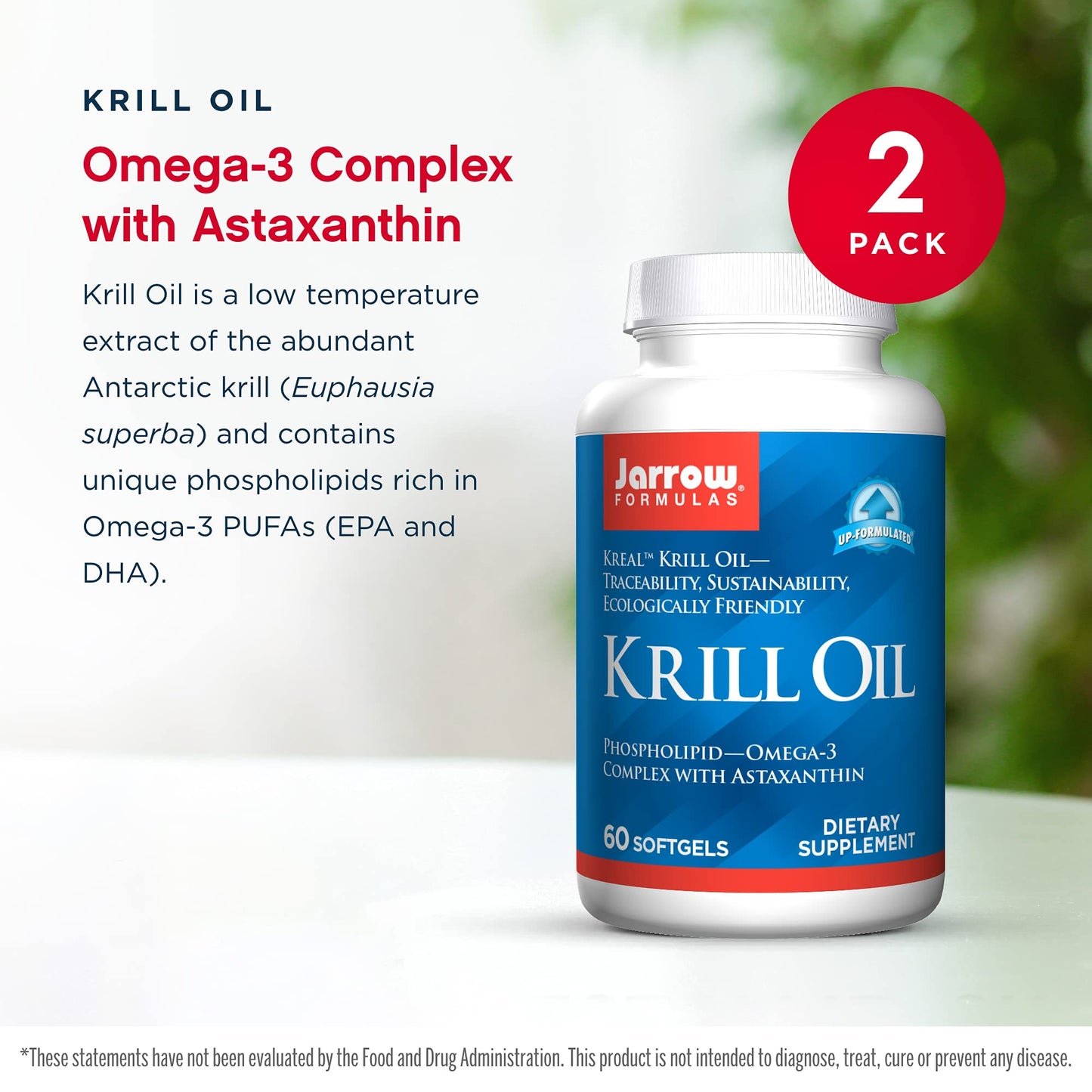 Jarrow Formulas Krill Oil Phospholipid Omega-3 Complex with Astaxanthin Softgels 120